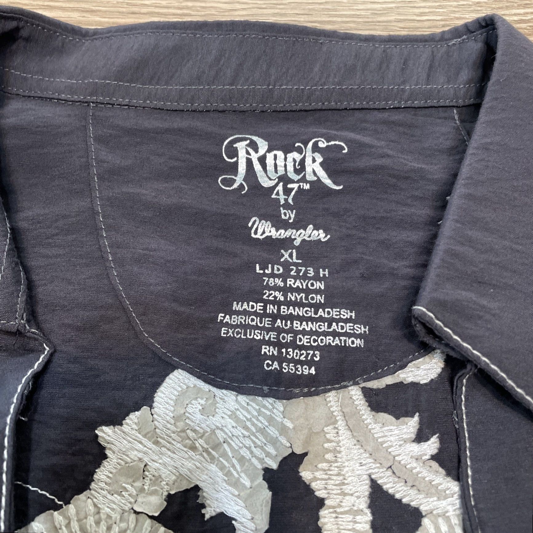 Wrangler Rock 47 by Wrangler Western Tunic Dress XL Gray Snap Embroidered Sequin Womens Size XL / US 12-14 / IT 48-50 - 2 Thumbnail