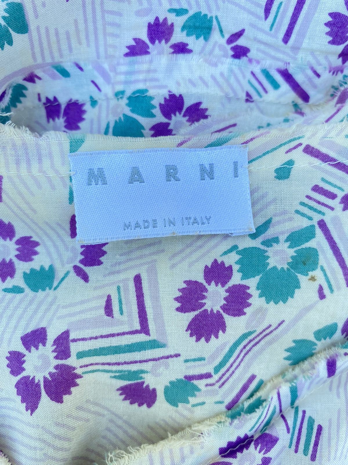 Marni MARNI V-neck shirt with ruffles multi-colored floral pattern Size ONE SIZE - 3 Thumbnail