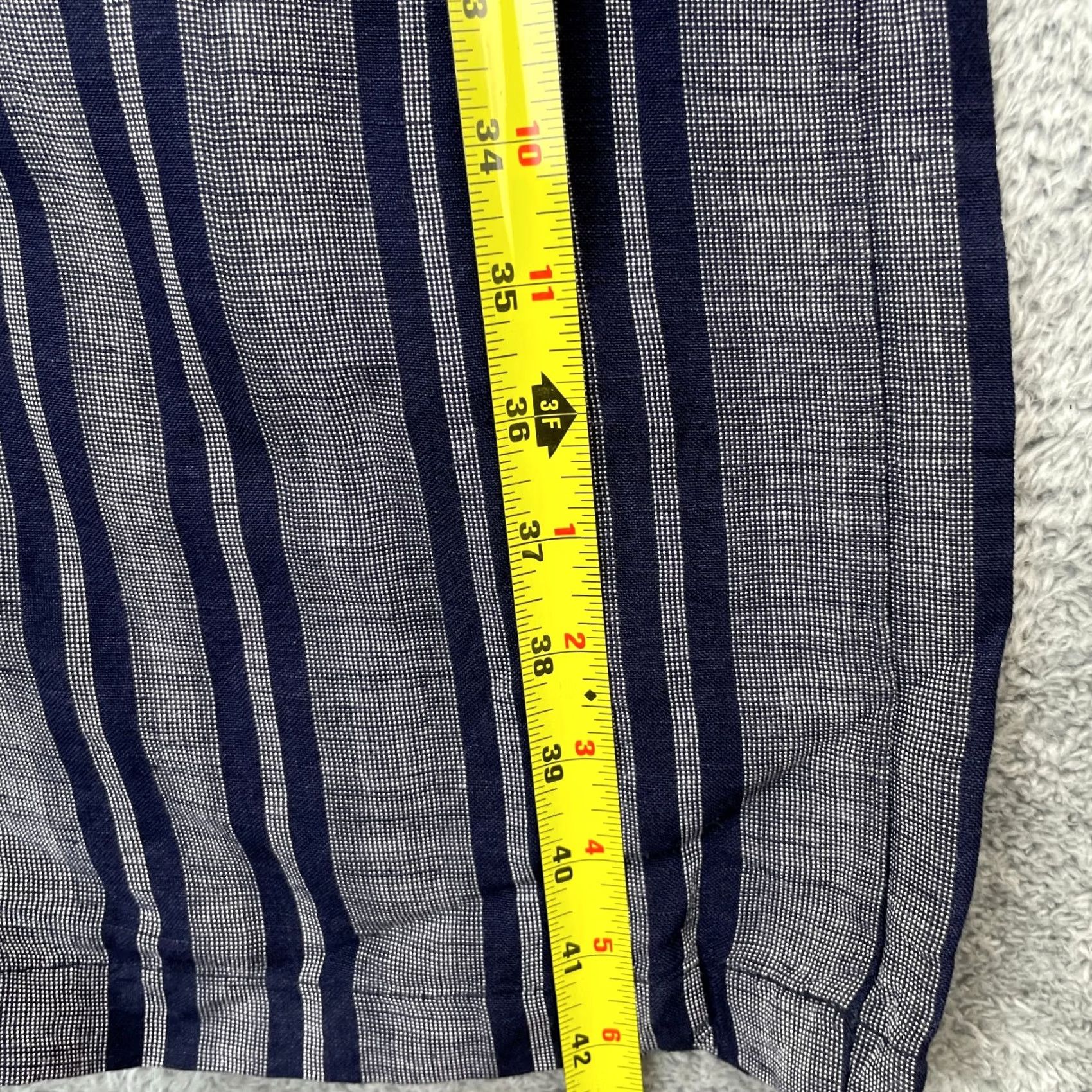 Merona Merona Pants Womens Small Gray Pinstripe Linen Wide-Leg Elastic Waist Drawstring Shorts Size 28" / US 6 / IT 42 - 5 Thumbnail