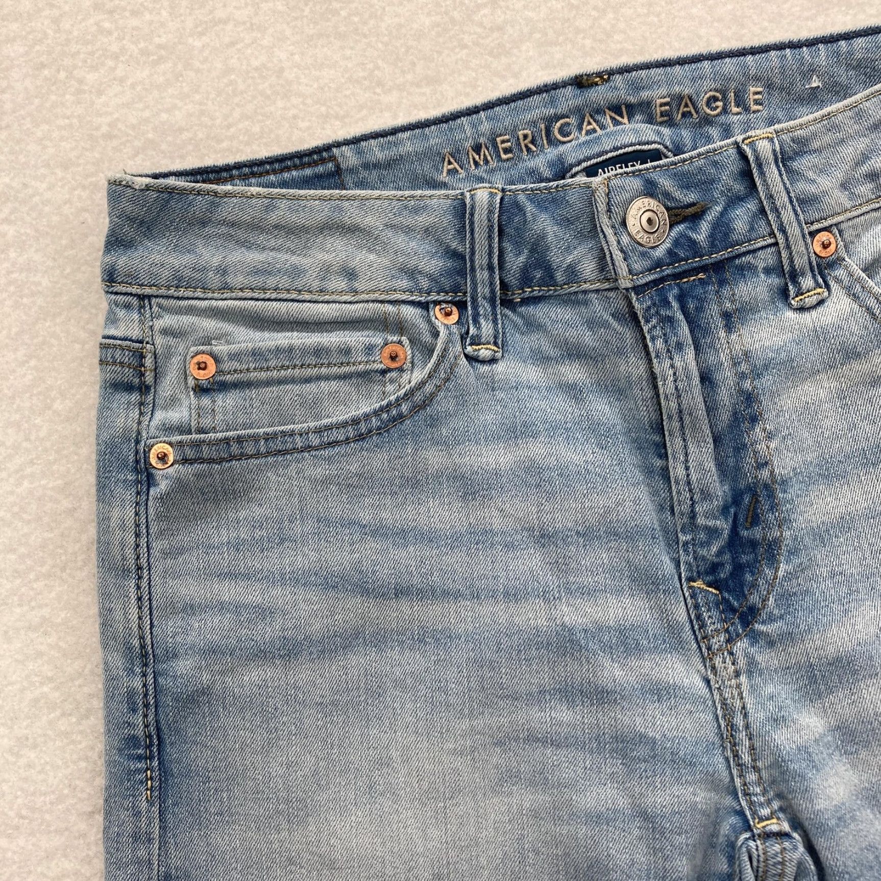 Vintage American Eagle Jeans Mens 28x32 Light Wash AirFlex+ Original Bootcut Stretch Size US 28 / EU 44 - 3 Thumbnail