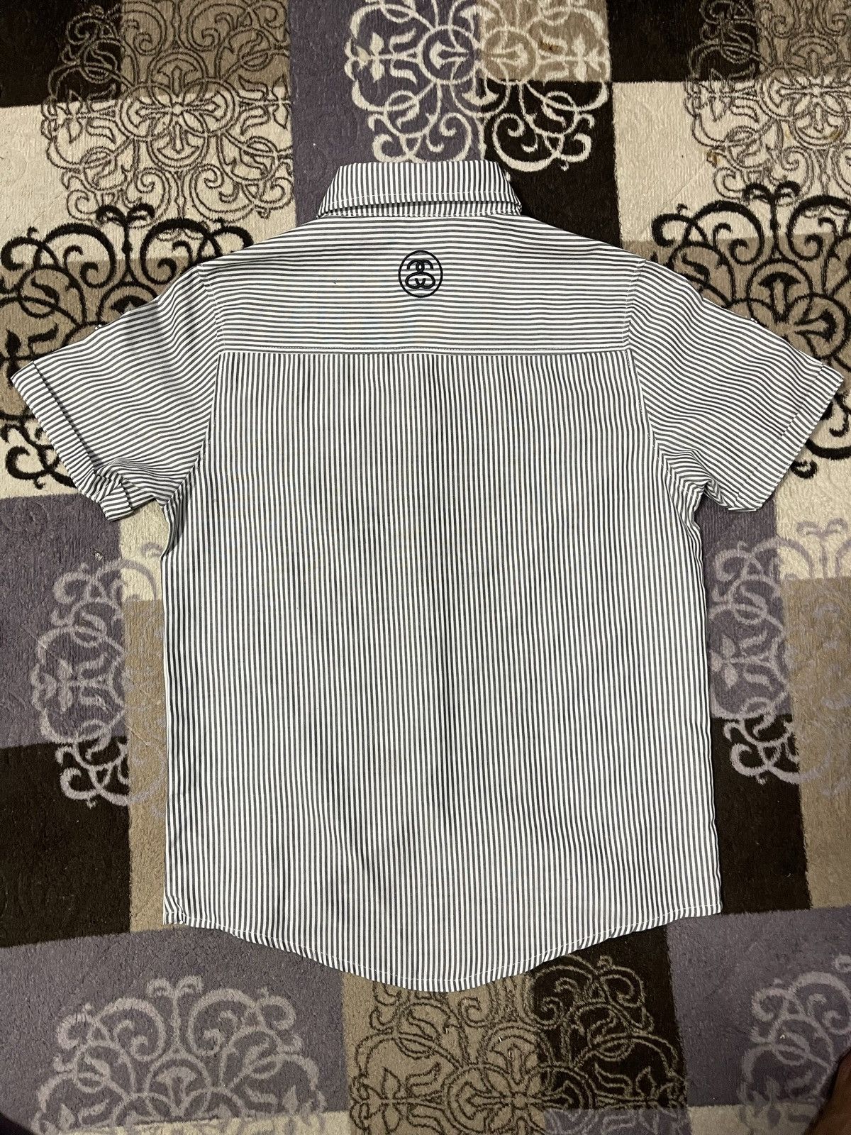 Stussy × Vintage Vintage STUSSY Single Pocket Hickory Stripes Button Up Shirt Size US M / EU 48-50 / 2 - 2 Thumbnail