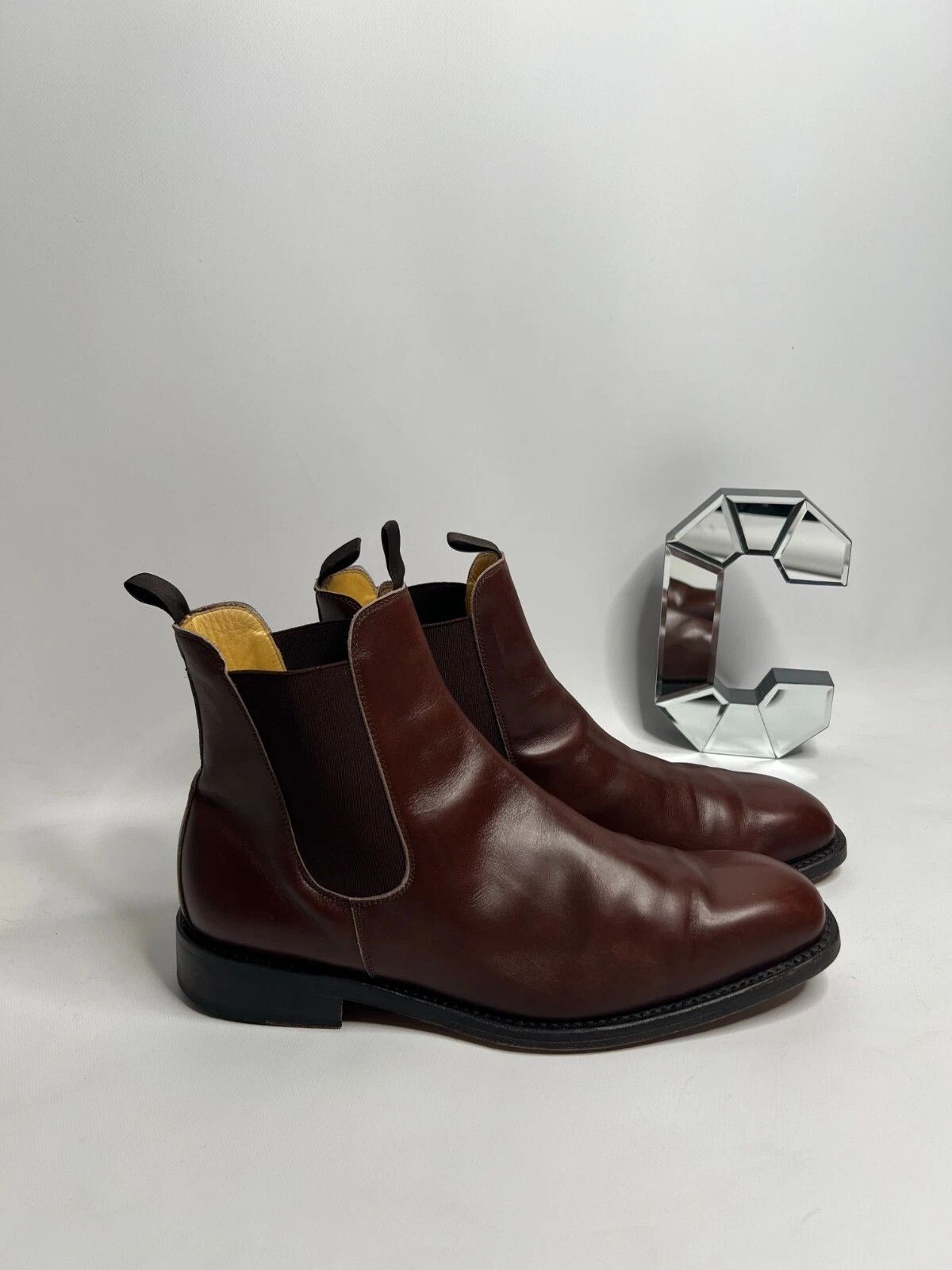 THE HOUSE OF BRUAR British Men's Brown Leather Chealse Boots
