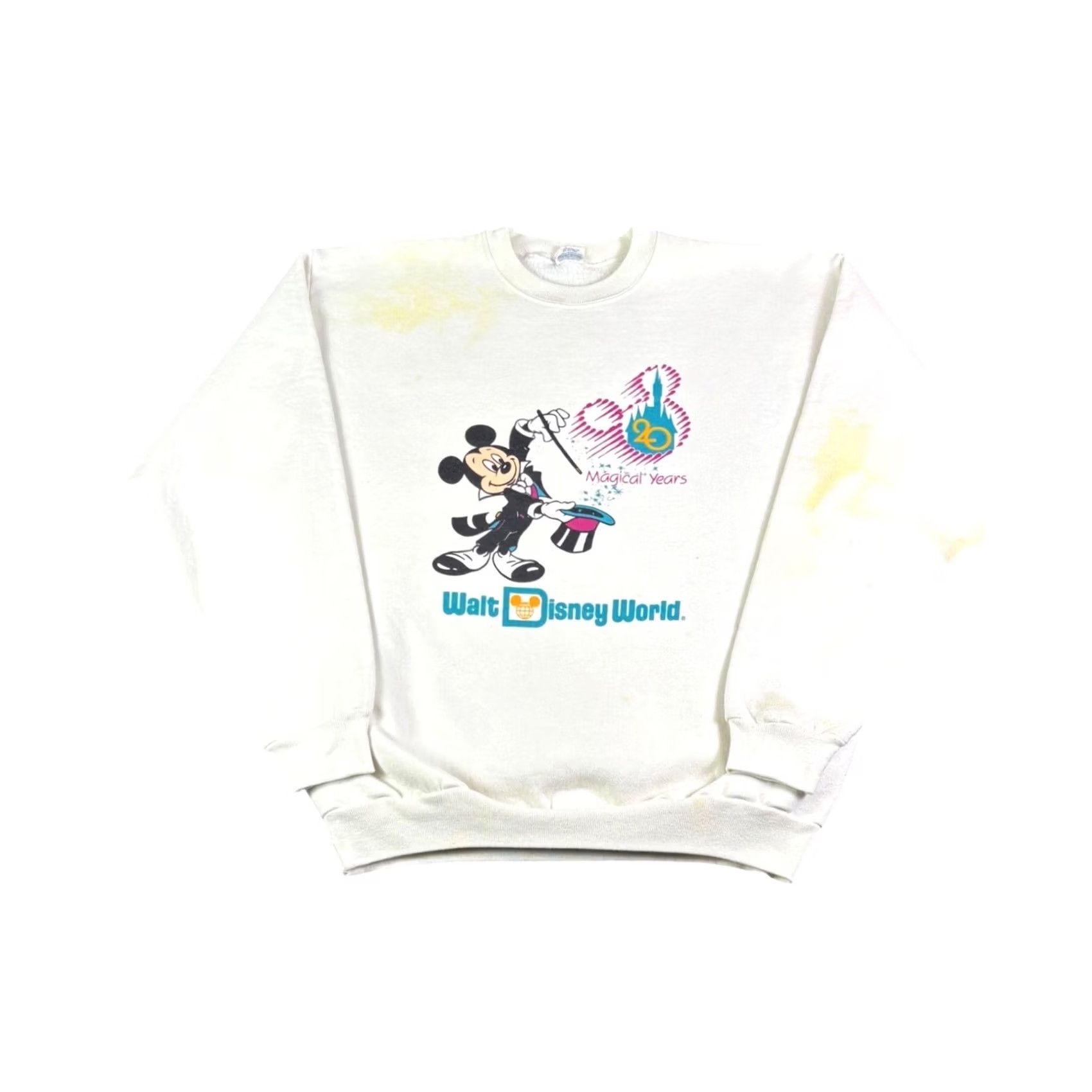 Disney VINTAGE Disney Mickey Mouse Sweatshirt White OSFA L Large Graphic Print Crew Neck Pullover Long Sleeve Unisex Adults Fleece 2863 Size US L / EU 52-54 / 3 - 2 Thumbnail