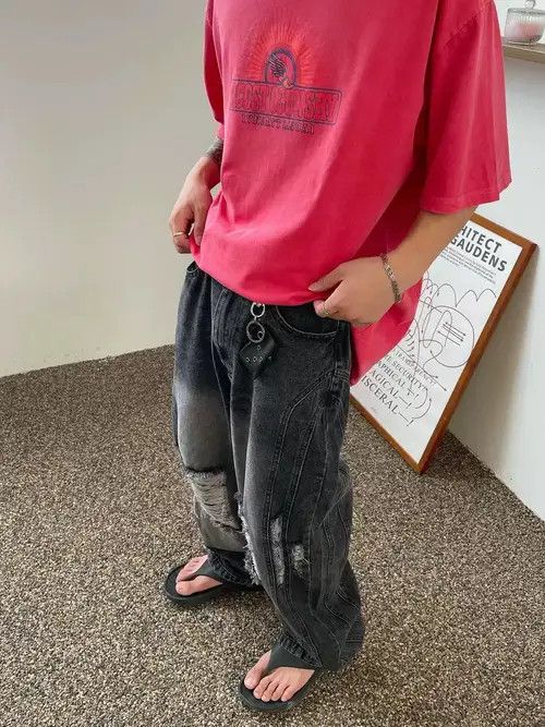 Japanese Brand Retro punk denim pants Size US 31 - 5 Thumbnail