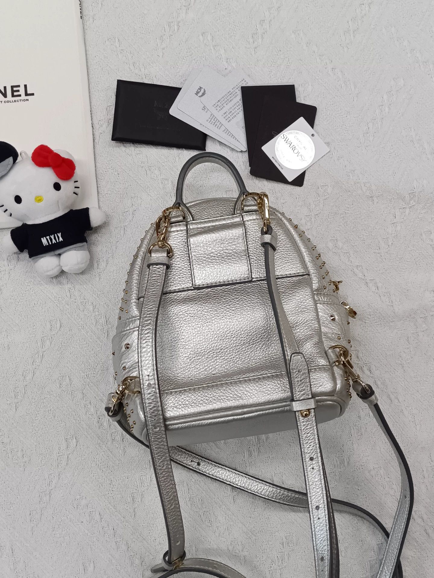 MCM MCM Silver Studded Backpack 17x19 (No Handle) Size ONE SIZE - 2 Thumbnail