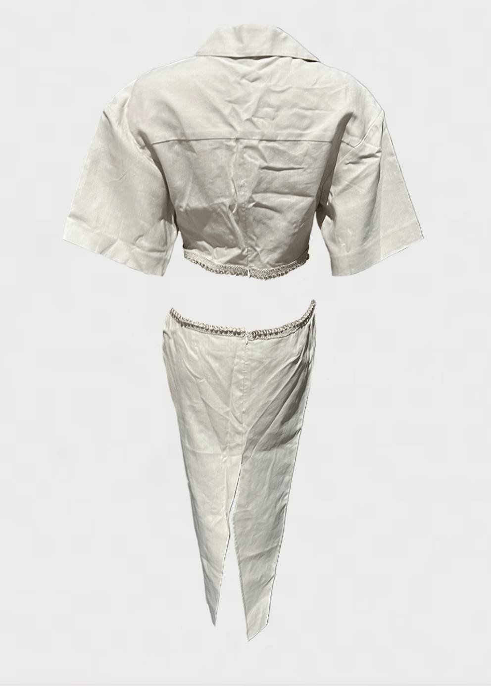 Christopher Esber Beaded Torso Linen Shirt Dress Size XS / US 0-2 / IT 36-38 - 2 Thumbnail