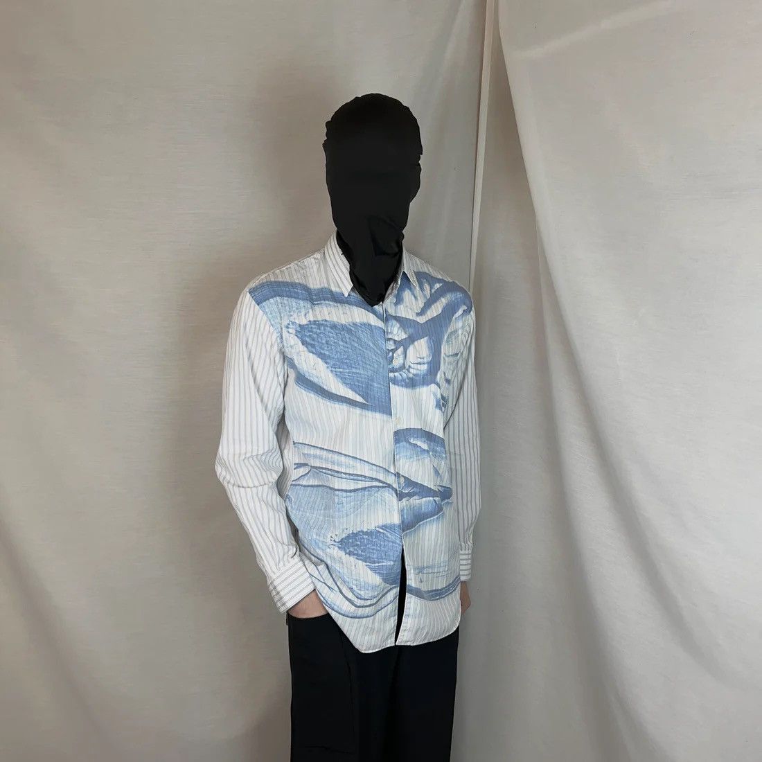 Comme des Garcons Comme des Garcons Shirt Airbrush Print Striped Shirt Size US M / EU 48-50 / 2 - 2 Thumbnail