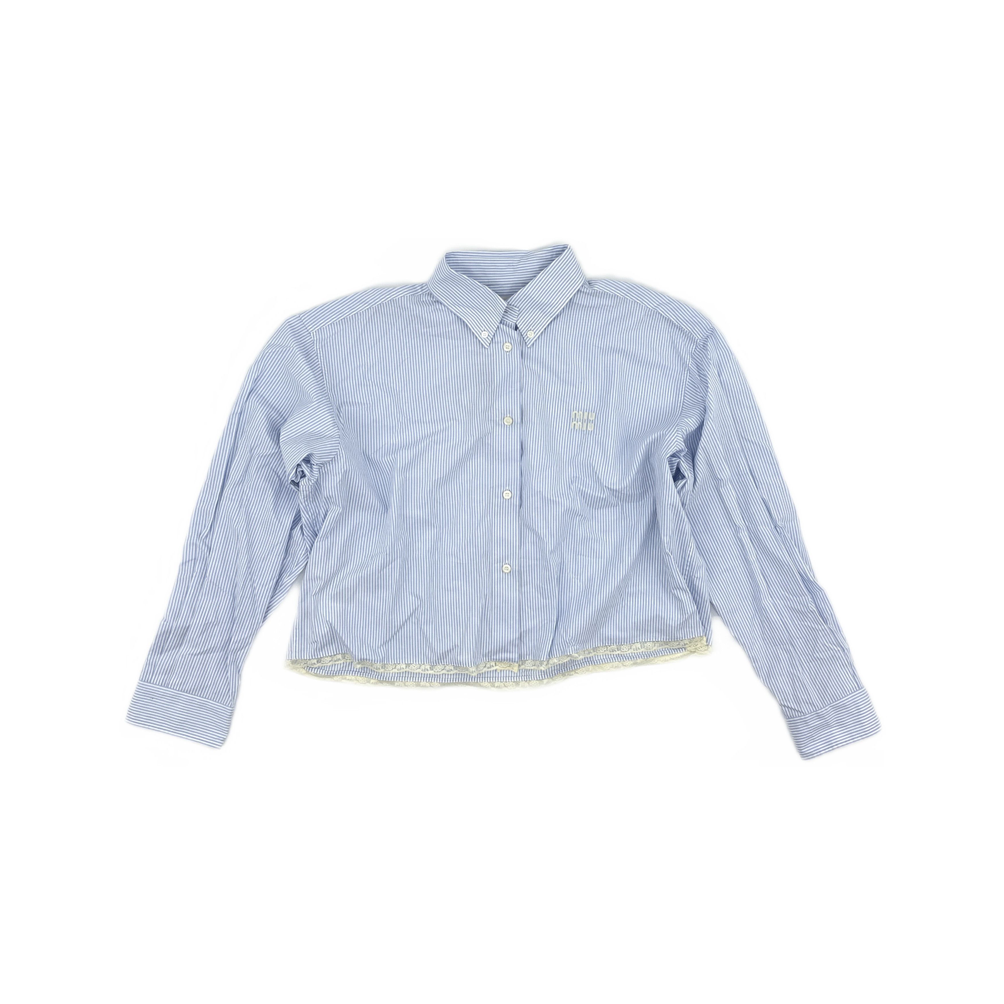 Miu Miu Miu Miu Striped Button Up Shirt Size 40 Size S / US 4 / IT 40 - 1 Thumbnail