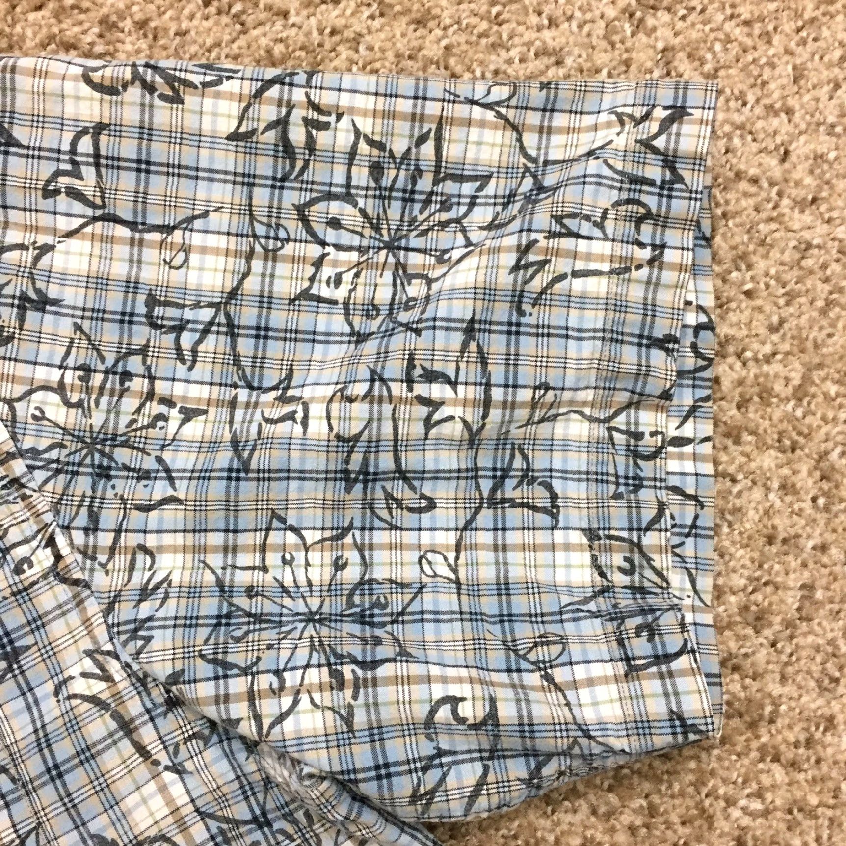 Chaps Chaps Shirt Mens Large Blue Plaid Floral Short Sleeve Button Up Size US L / EU 52-54 / 3 - 5 Thumbnail