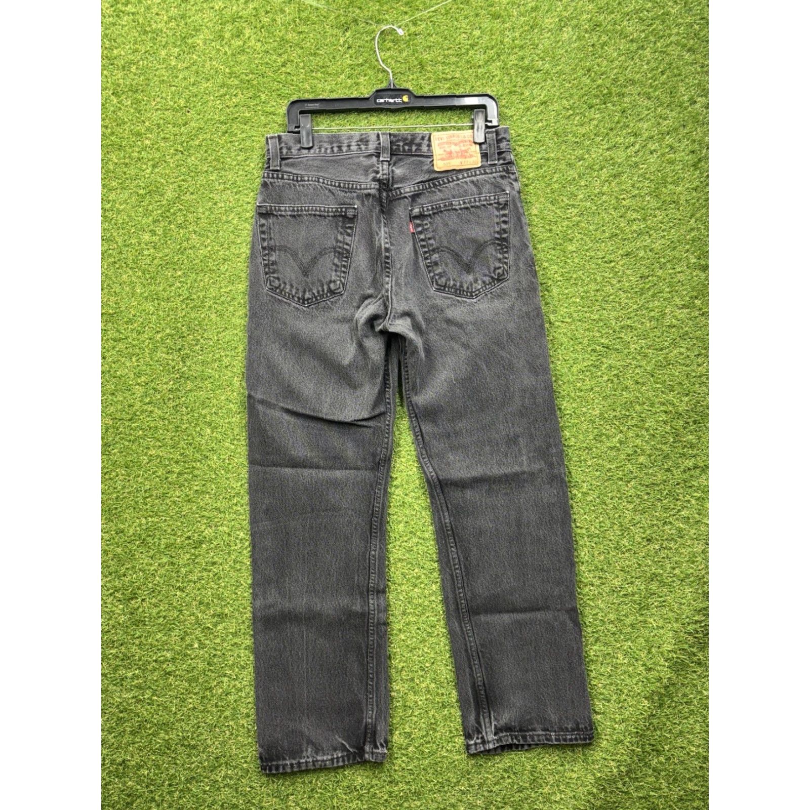 Levi's VINTAGE Levi's 505 Jeans Mens 33x32 Black Denim Regular Fit Straight USA Made Y2K Size US 33 - 2 Thumbnail