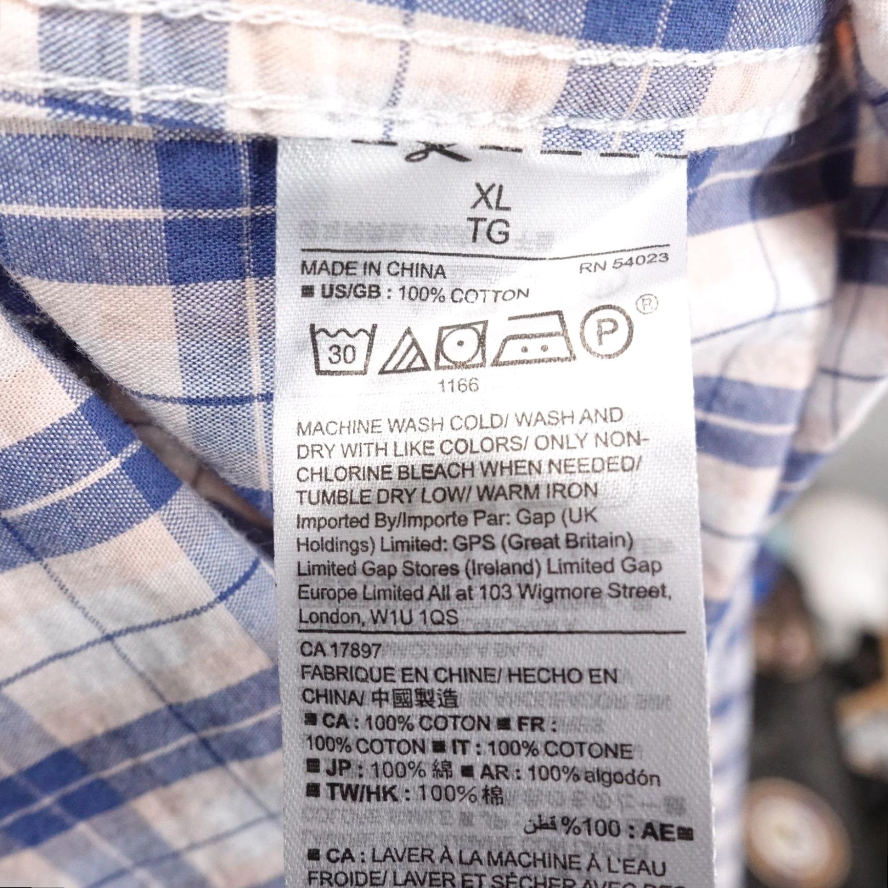Gap Gap Shirt XL Mens Blue Plaid Short Sleeve Button-Down Cotton Casual Button-Up Regular Fit Pocketed Size US XL / EU 56 / 4 - 7 Thumbnail