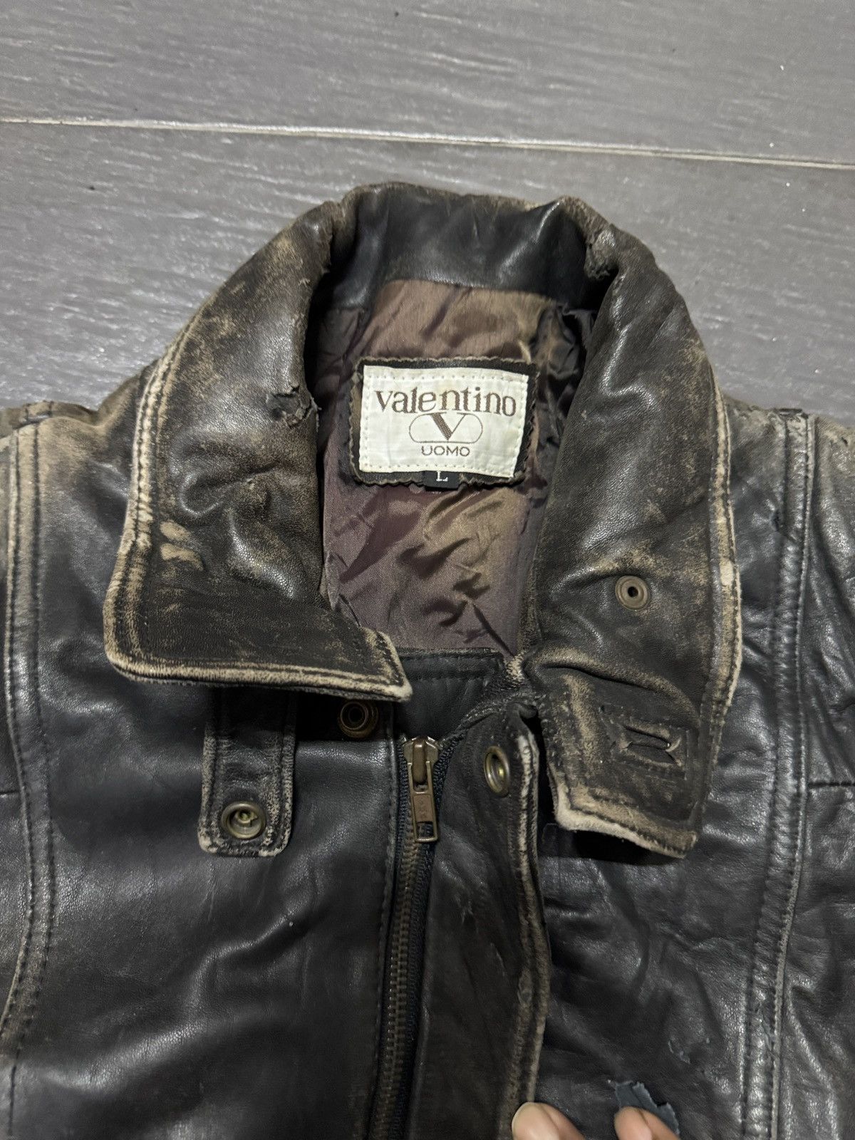 ジャケット・アウター 80s valentino uomo leather blouson 80's VALENTINO UOMO - vintage men's leather jacket - 보노비스타