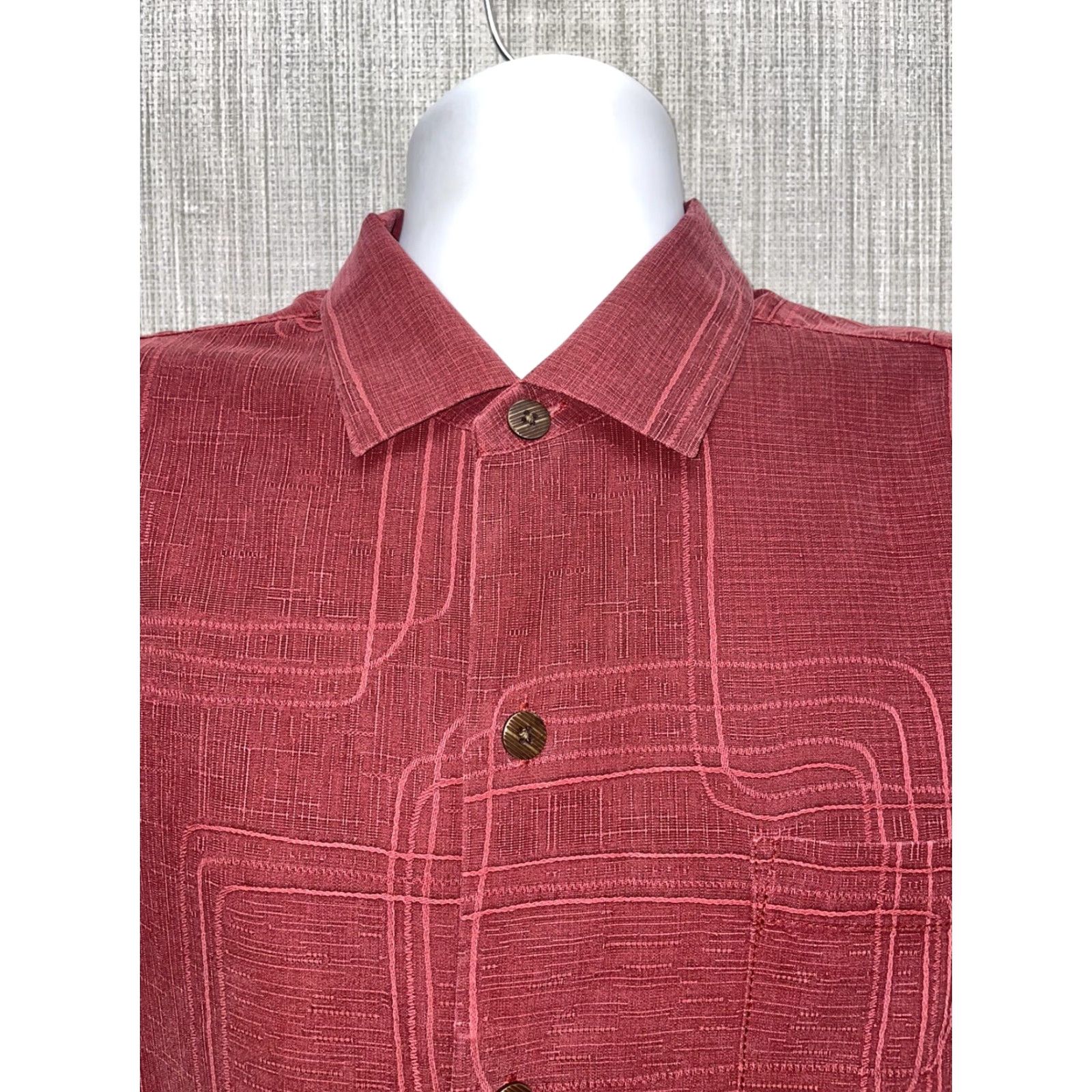 Tommy Bahama Tommy Bahama Originals Red Short Sleeve Button Down Shirt Mens L Size US L / EU 52-54 / 3 - 2 Thumbnail