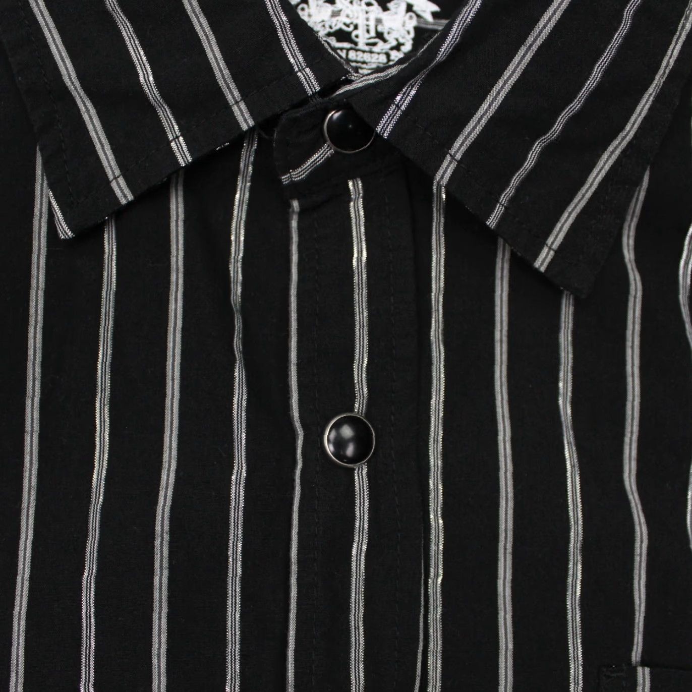 Southpole Southpole Button-Up Shirt Mens XL Black/Silver Stripe Long Sleeve Size US XL / EU 56 / 4 - 6 Thumbnail