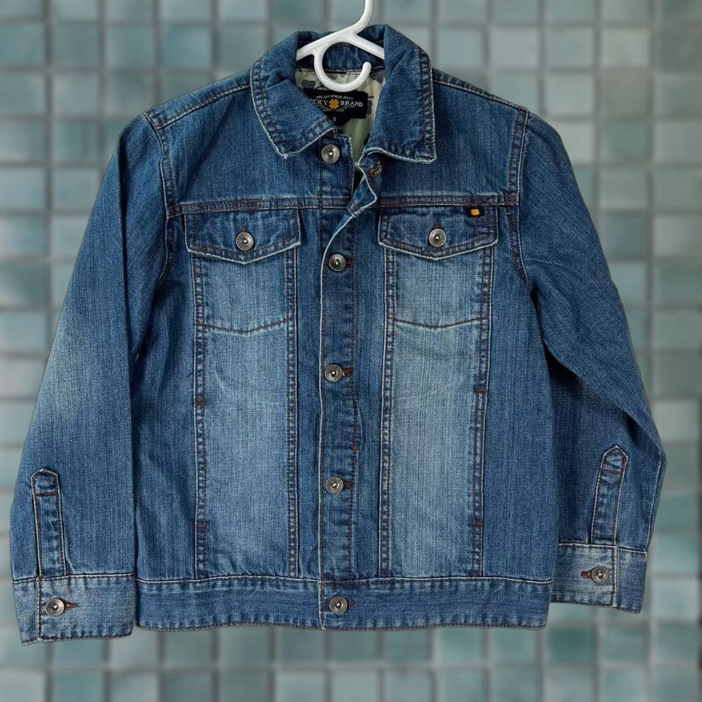 Lucky Brand Lucky Brand Denim Trucker Jacket - Womens Size Small - Blue Button Front Casual 100% Cotton Size 28" / US 6 / IT 42 - 1 Thumbnail