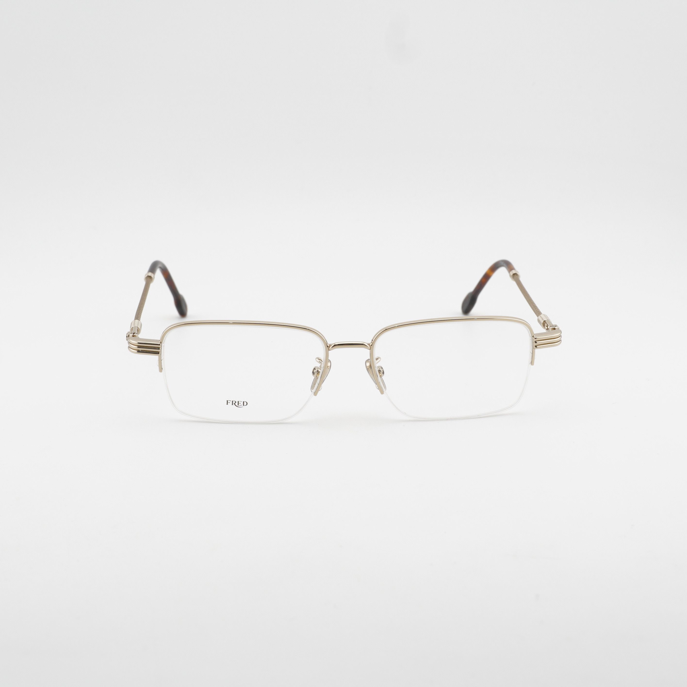 FRED Fred FG50048F 032 Men Eyeglasses Gold 55mm Rectangle Frame Size ONE SIZE - 6 Thumbnail