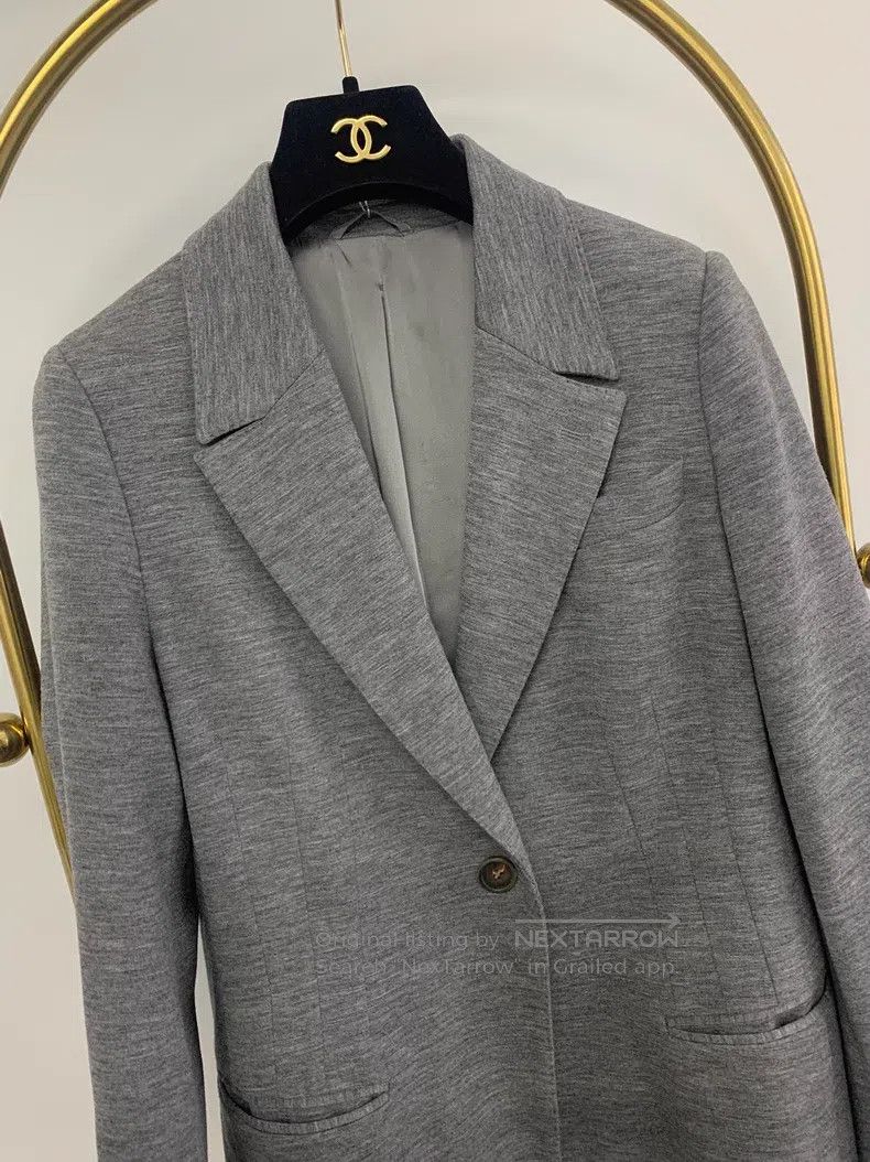 Brunello Cucinelli Brunello Cucinelli Grey Wool Blazer Size S / US 4 / IT 40 - 2 Thumbnail