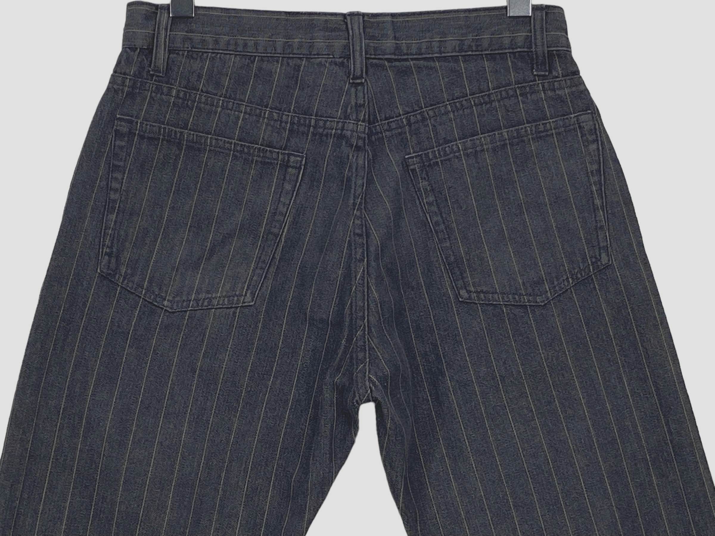 Japanese Brand Root Three Jeans Stripes Hickory Skateboard Pants Size US 29 - 6 Thumbnail