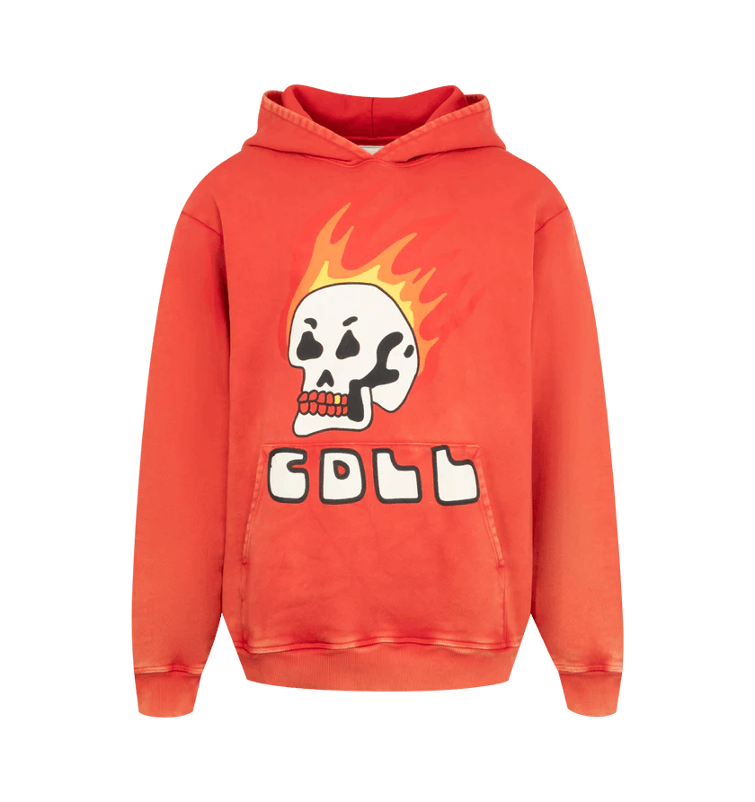 o1h1sh10525 Killian Fire-Skull Hoodie in Red