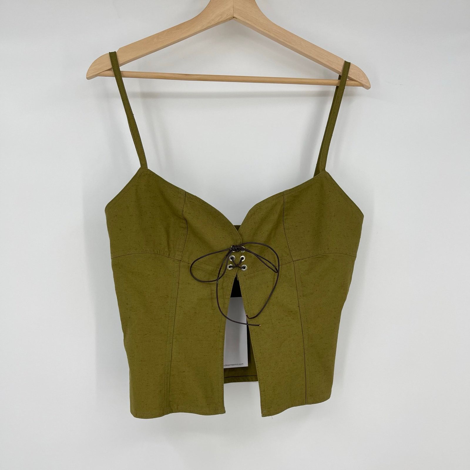Ludovic De Saint Sernin Ludovic de Saint Sernin | NWT Easy Cleavage Top in Olive L Size L / US 10 / IT 46 - 2 Thumbnail