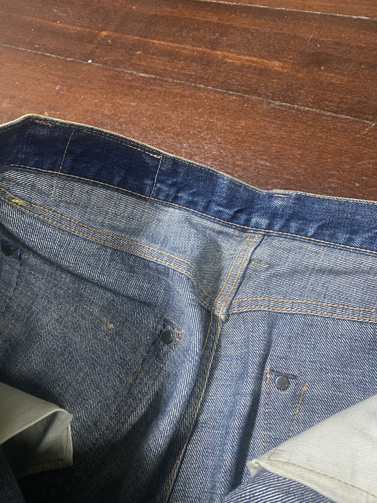 Denime Vintage Denime Japan Distressed Selvedge rework mud wash Size US 30 / EU 46 - 13 Thumbnail