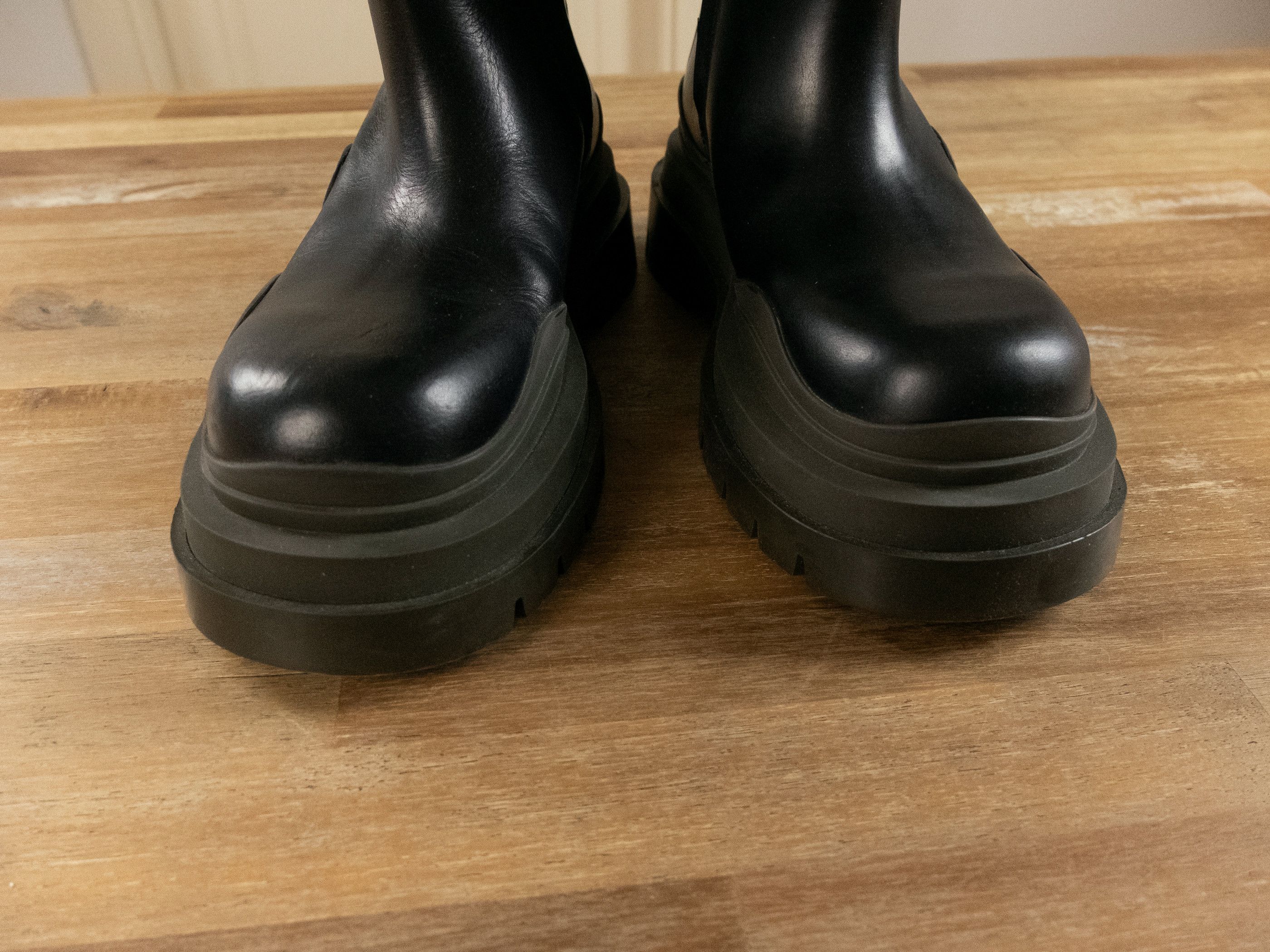Bottega Veneta BOTTEGA VENETA Tire black green leather tall boots 8 38 q Size US 8 / IT 38 - 3 Thumbnail