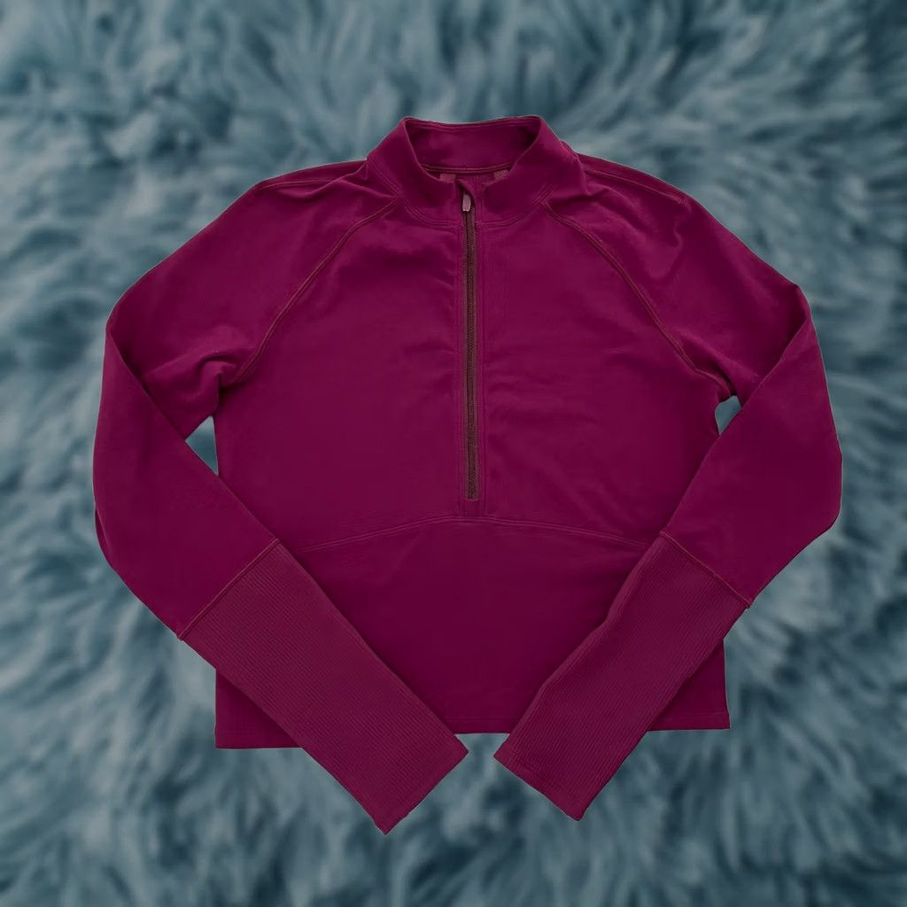 Lululemon Lululemon Purple It's Rulu Run Cropped 1/2 Zip Long Sleeve Sweater Womens 4 - Athletic Cropped Mock Neck Casual Activewear Running & Jogging Womens Size S / US 4 / IT 40 - 1 Thumbnail