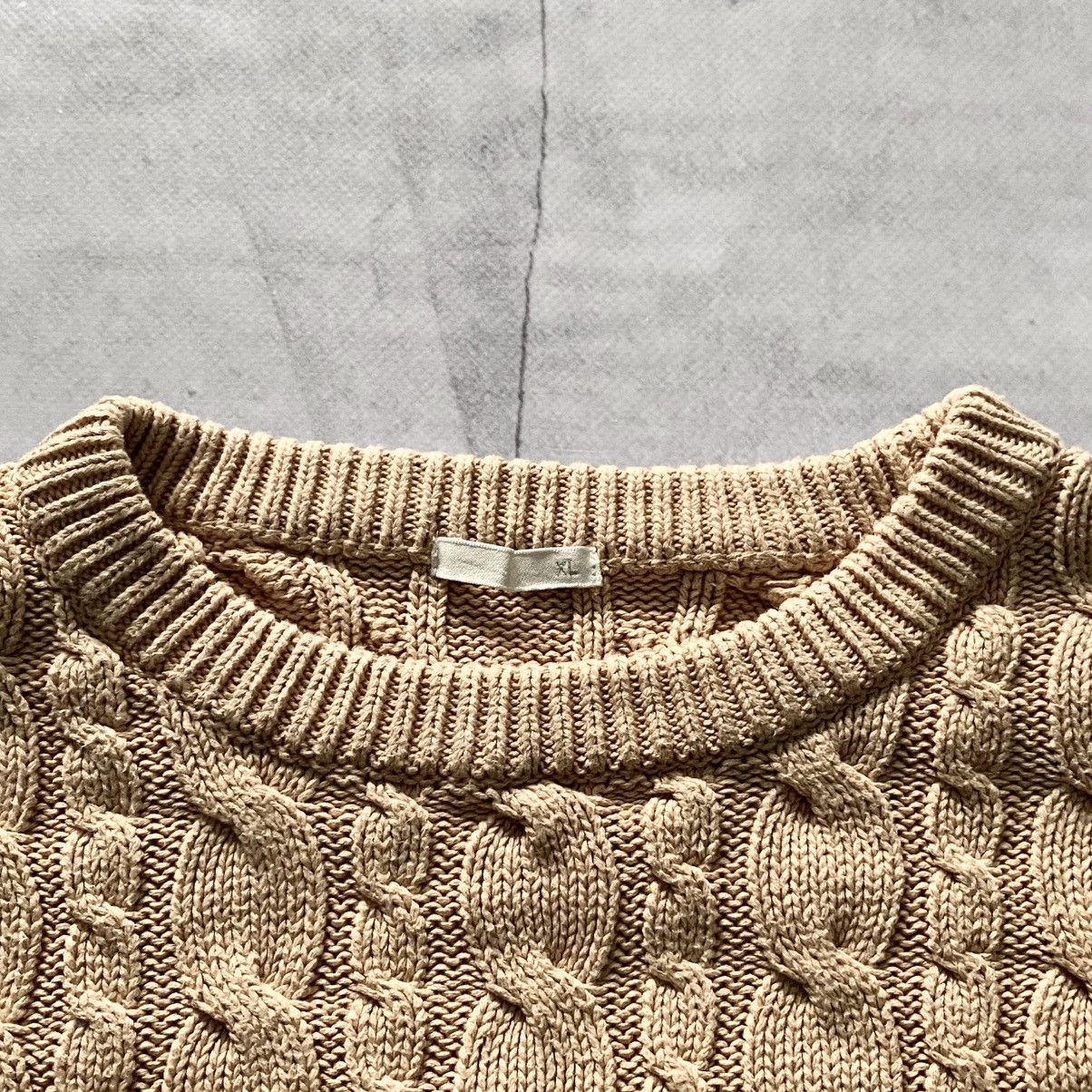 GU × Vintage GU Japanese Brown Cable Knit Sweater Polo Ralph Lauren Style Size US M / EU 48-50 / 2 - 4 Thumbnail