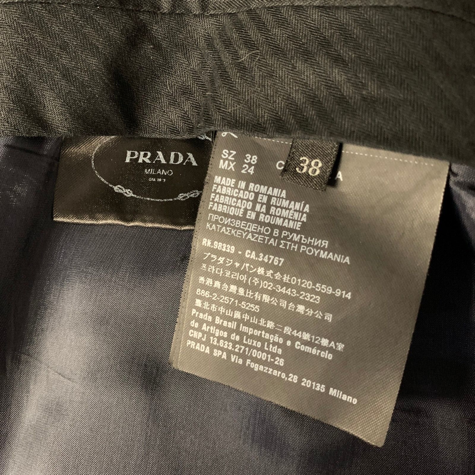 Prada PRADA Size 2 Grey Navy Wool Blend Plaid Dress Pants Size US 30 / EU 46 - 5 Thumbnail