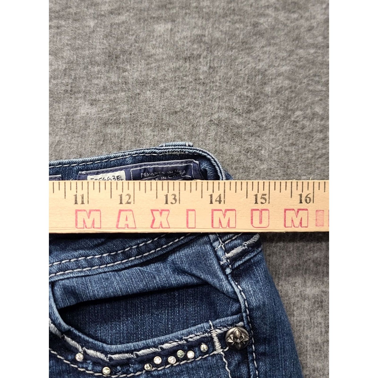 Miss Me Miss Me Jeans Womens 27x32 Regular Boot Mid Rise Distressed Stretch Denim Blue 5-Pocket Design Cowboy Western Y2K Mens? Size 27" / US 4 / IT 40 - 3 Thumbnail