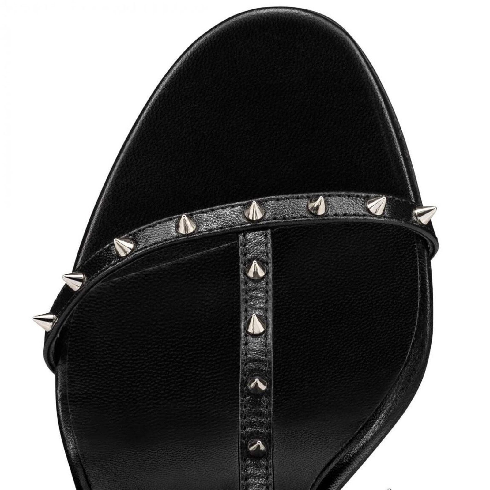 Christian Louboutin Bombina Spikes 100 Black Ankle Strappy Sandal Heel Pump 36 Size US 6 / IT 36 - 8 Thumbnail