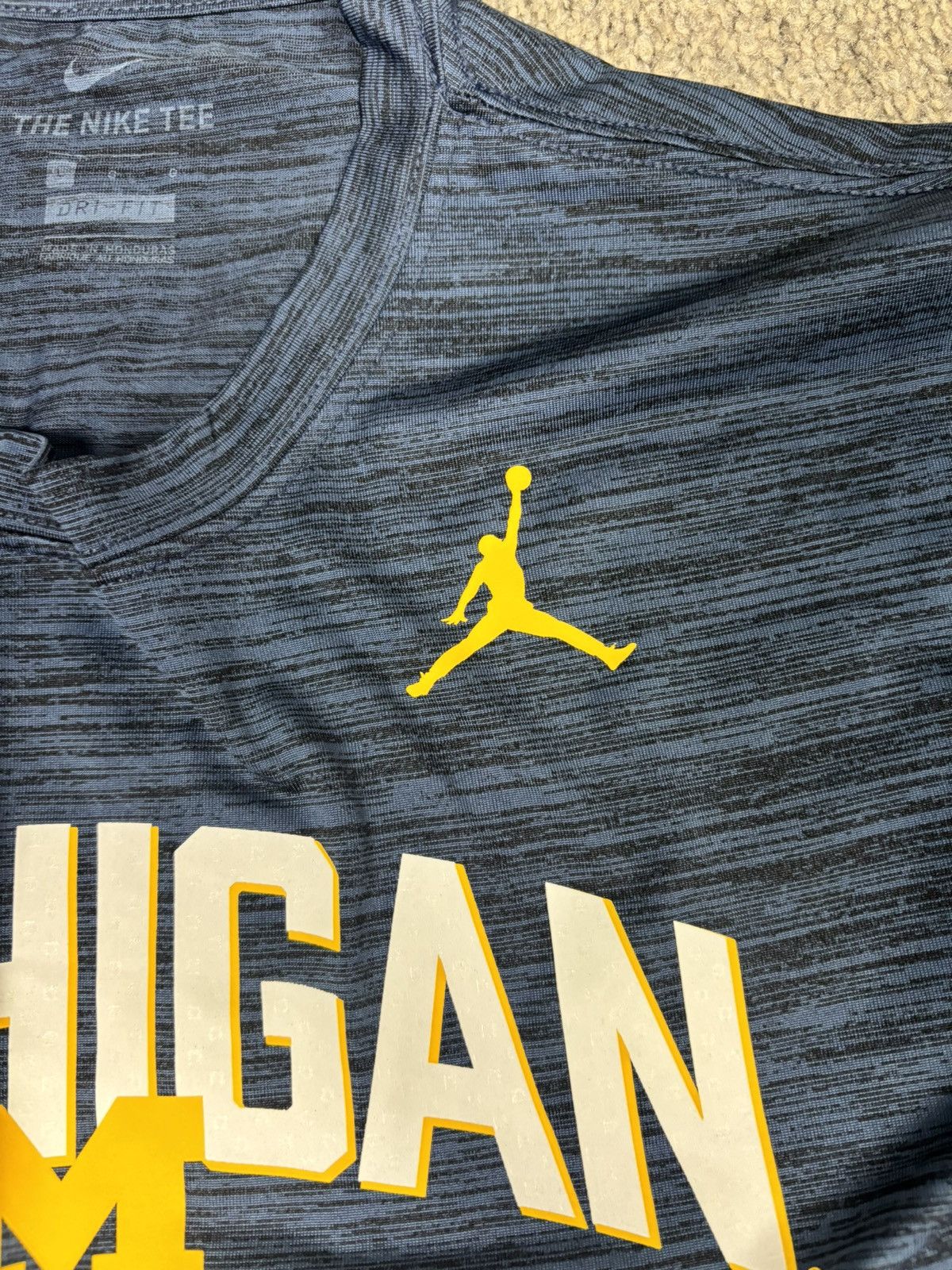Nike Nike dri fit u of m michigan air jordan tshirt Size US L / EU 52-54 / 3 - 4 Thumbnail