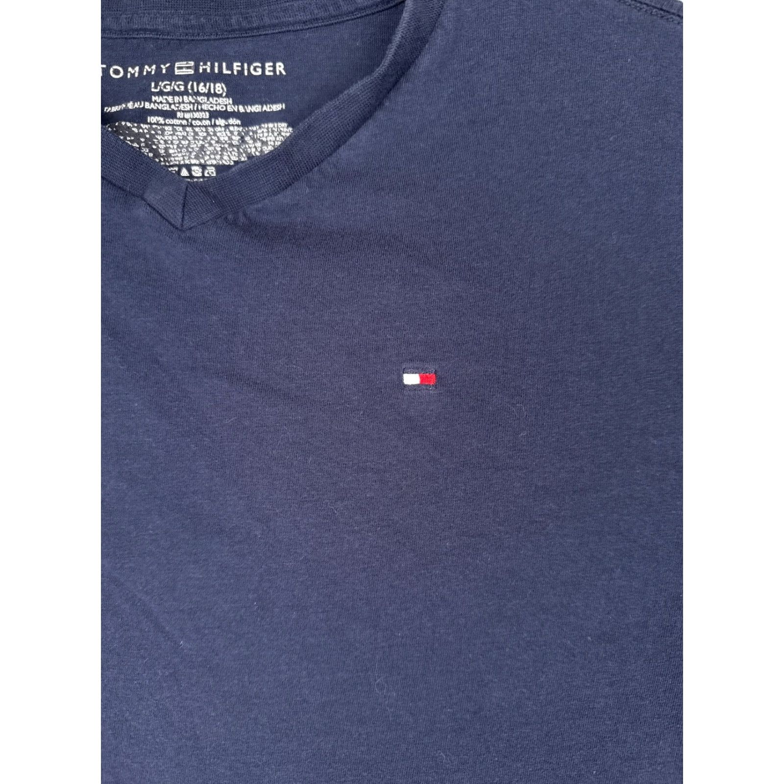 Tommy Hilfiger Tommy Hilfiger Shirt Women L Blue V-Neck Short Sleeve 100% Cotton Size L / US 10 / IT 46 - 6 Thumbnail