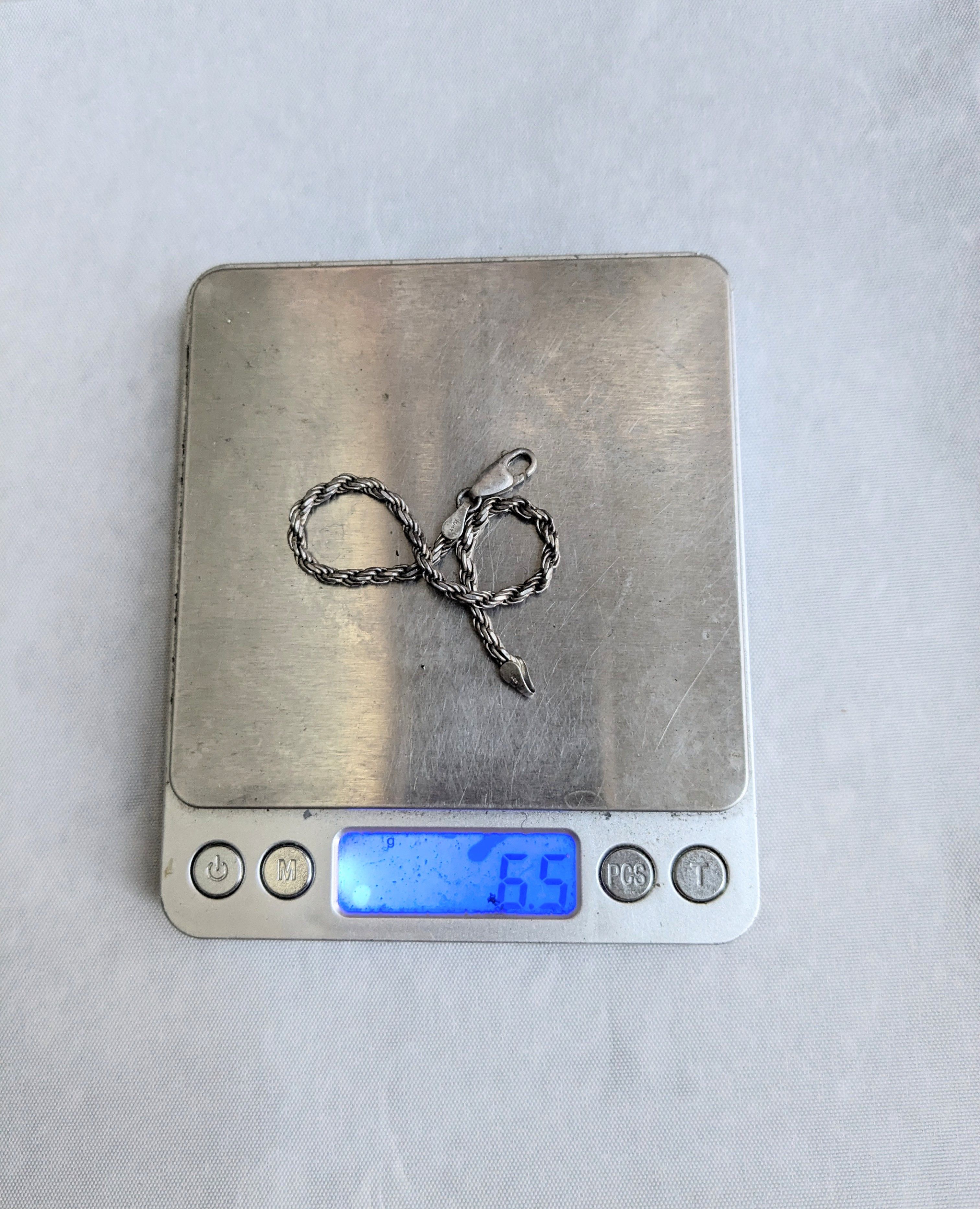 Jewelry Vintage Sterling Silver Rope Bracelet Twist 7" Italy Size ONE SIZE - 9 Thumbnail