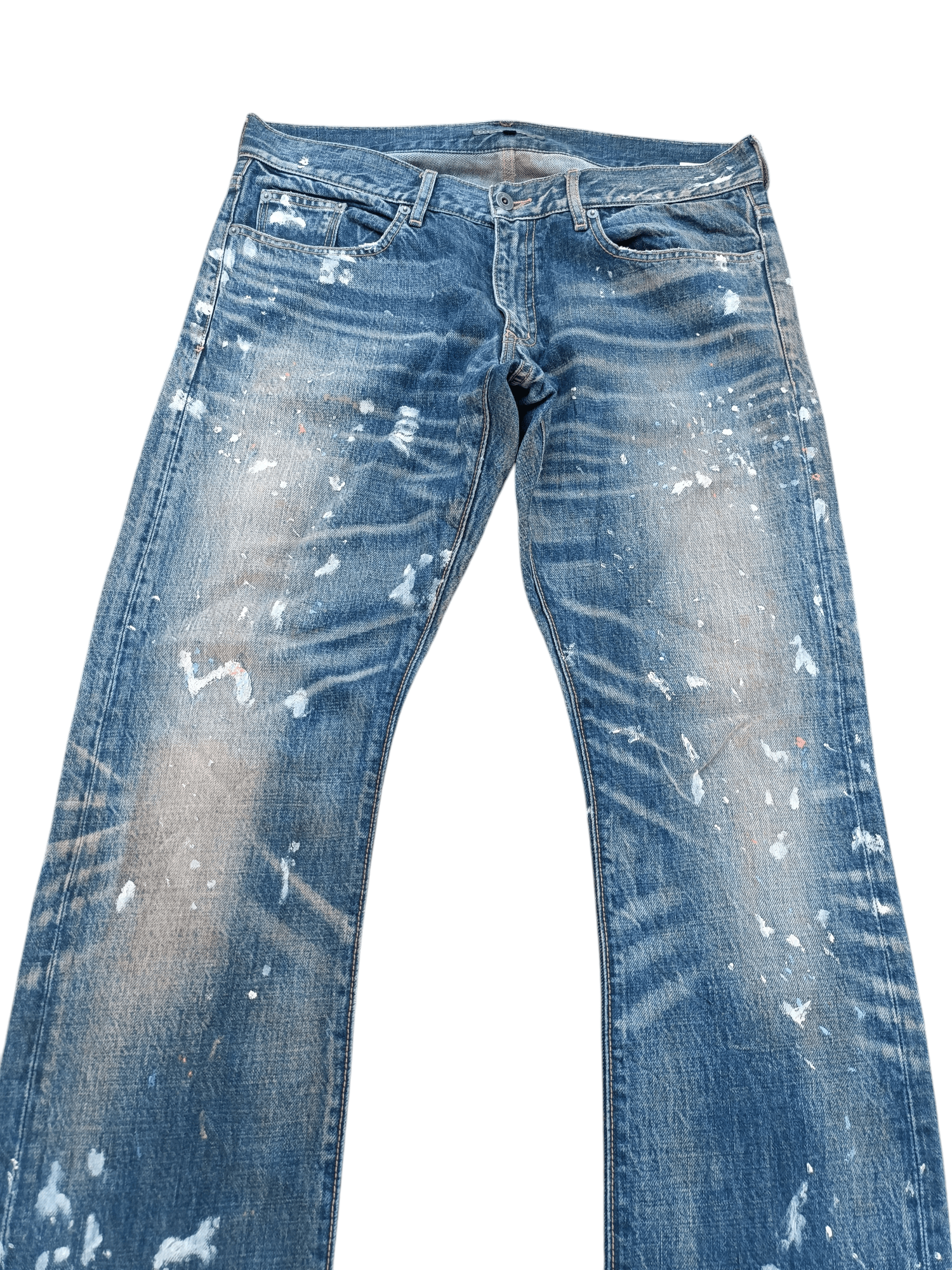 Japanese Brand × Tornado Mart RARE Japanese Brand Paint Splash Whiskers Faded Denim Jeans Size US 34 / EU 50 - 3 Thumbnail