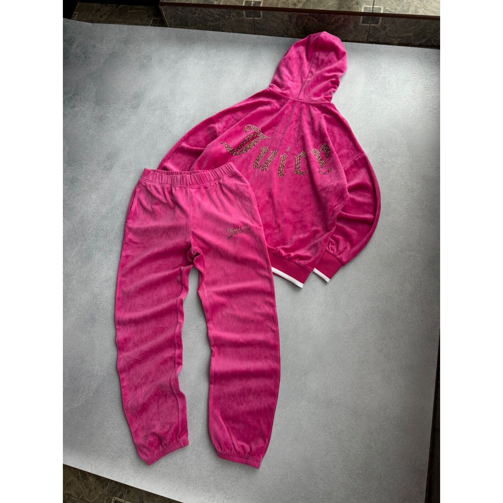 Juicy Couture VTG Juice Couture Pink Velour Woman Tracksuit Size S / US 4 / IT 40 - 2 Thumbnail