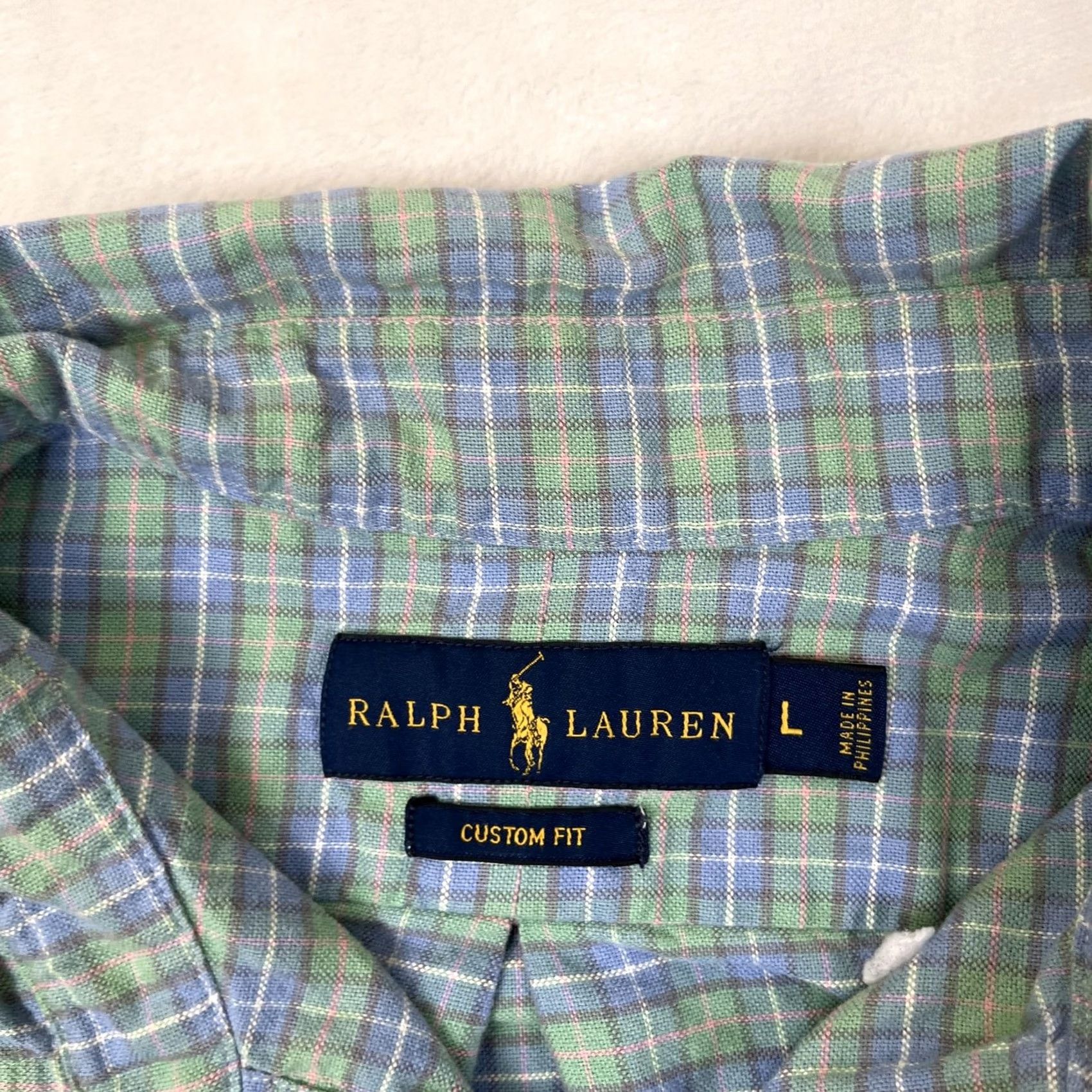 Ralph Lauren Ralph Lauren Shirt Mens Large Green Plaid Long Sleeve Button Front Custom Fit Size US L / EU 52-54 / 3 - 3 Thumbnail