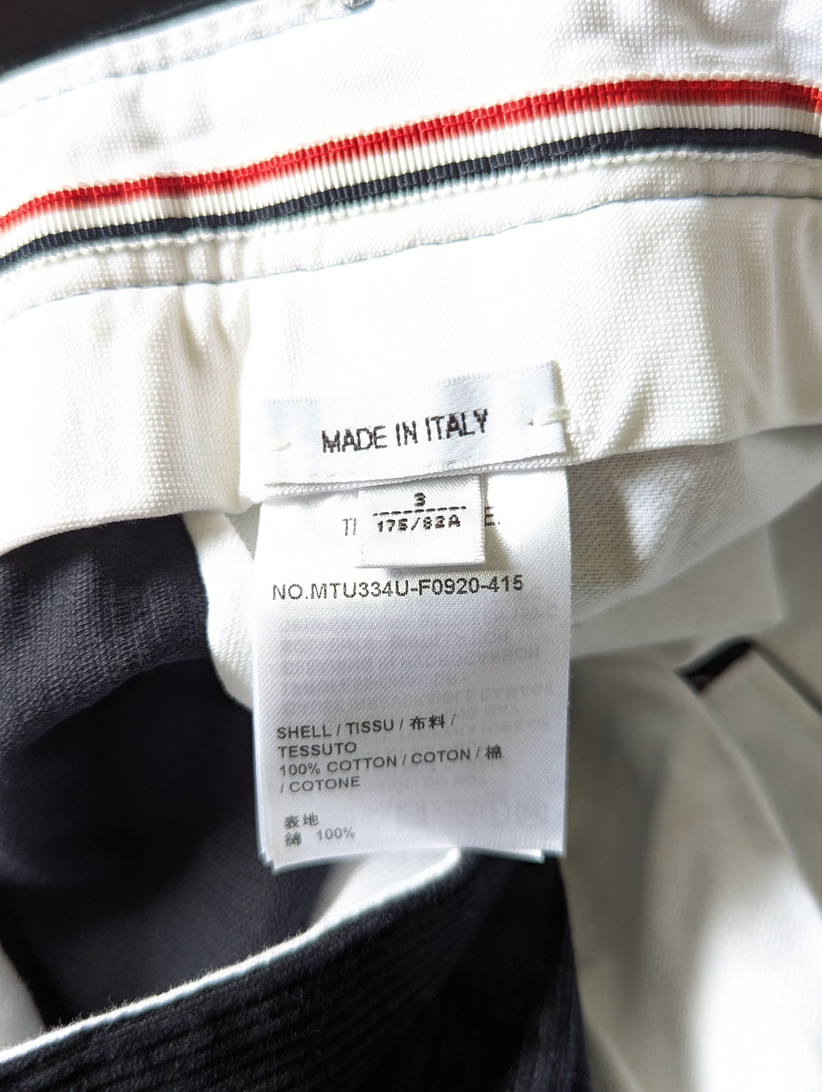 Thom Browne Navy Corduroy Cropped Trousers Size US 34 / EU 50 - 4 Thumbnail