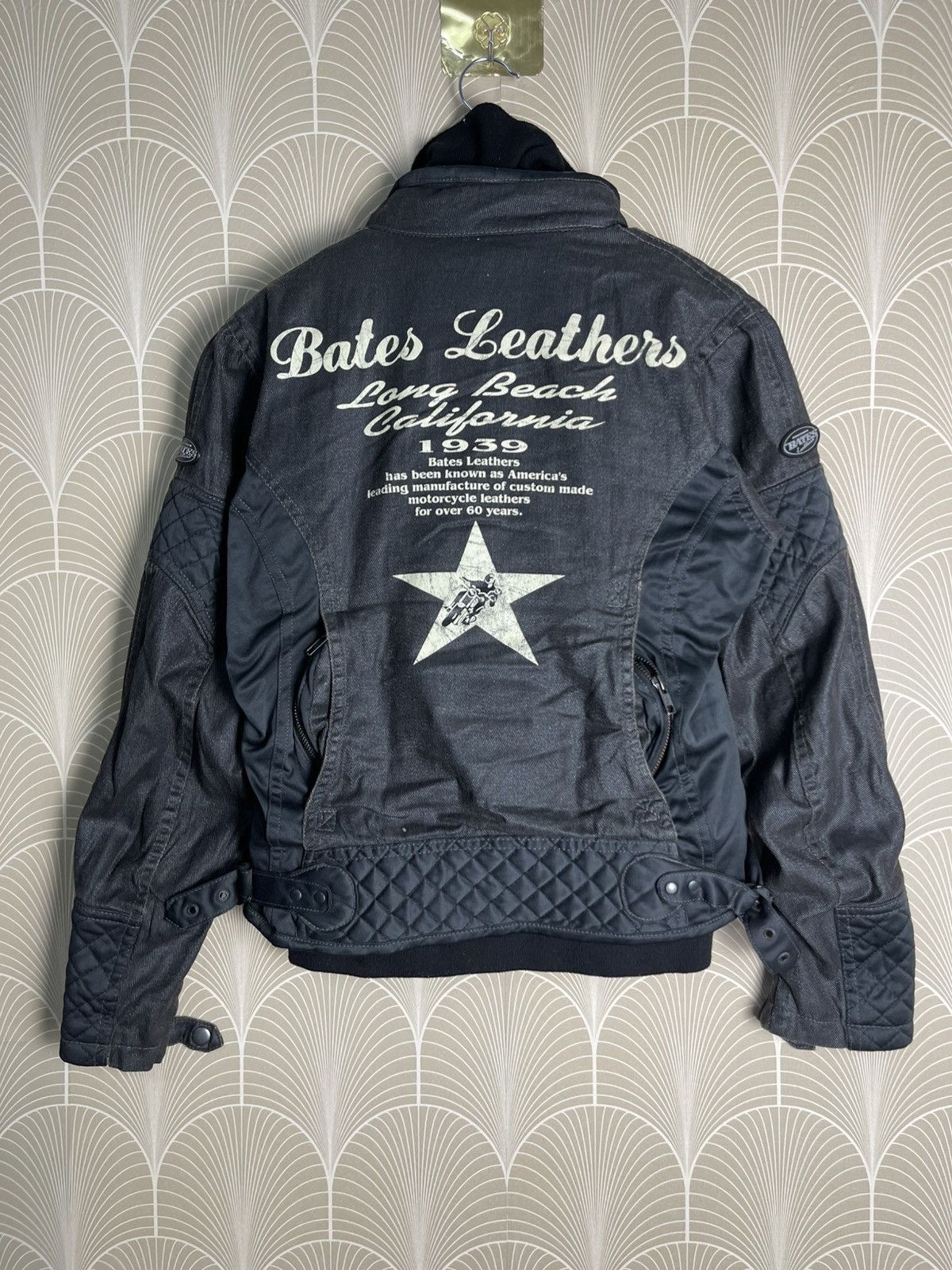VINTAGE BATES LEATHERS BIKER JACKET DOUBLE LAYER