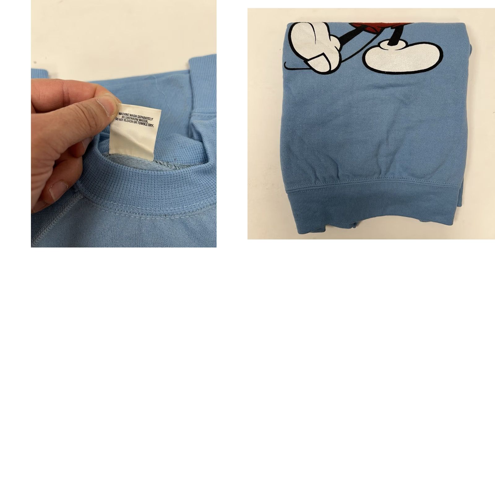 Disney VINTAGE Disney Sweatshirt Unisex Adults Small Light Blue Raglan Mickey Mouse 80s Graphic Print Crew Neck Pullover Size US S / EU 44-46 / 1 - 8 Thumbnail