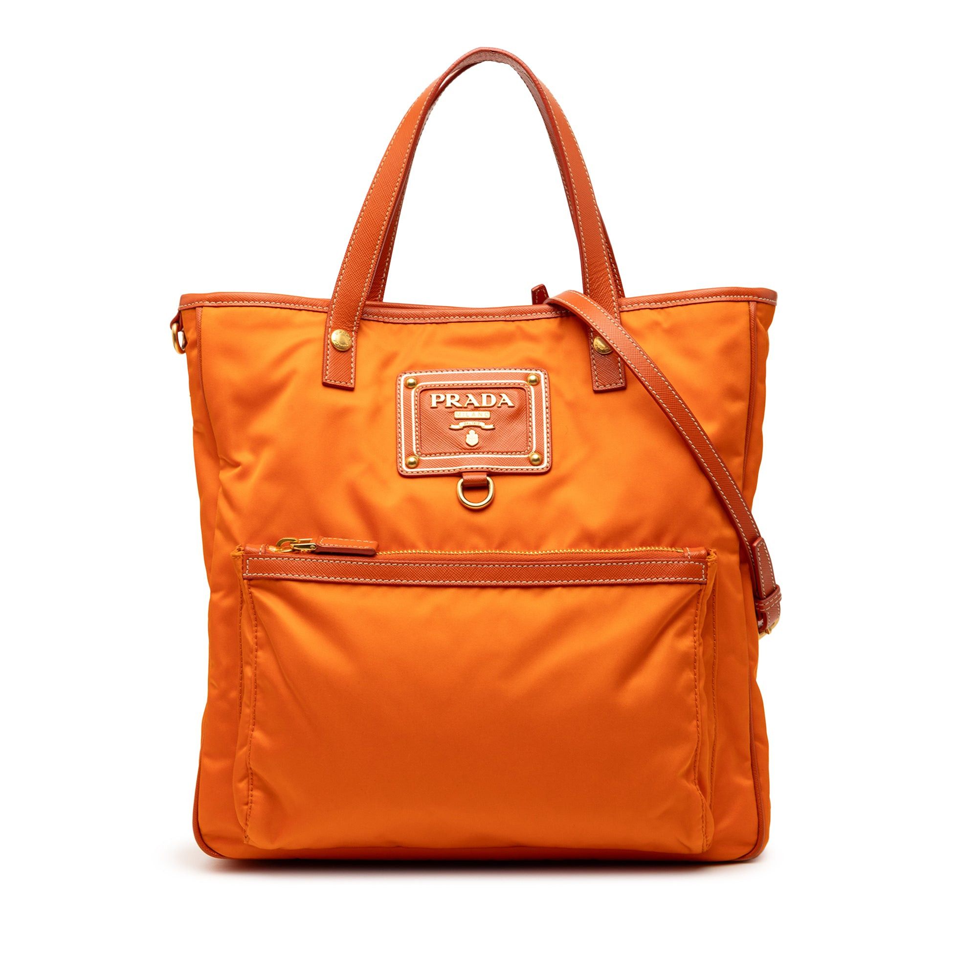 Prada Saffiano Trimmed Tessuto Logo Oro Satchel Size ONE SIZE - 1 Thumbnail