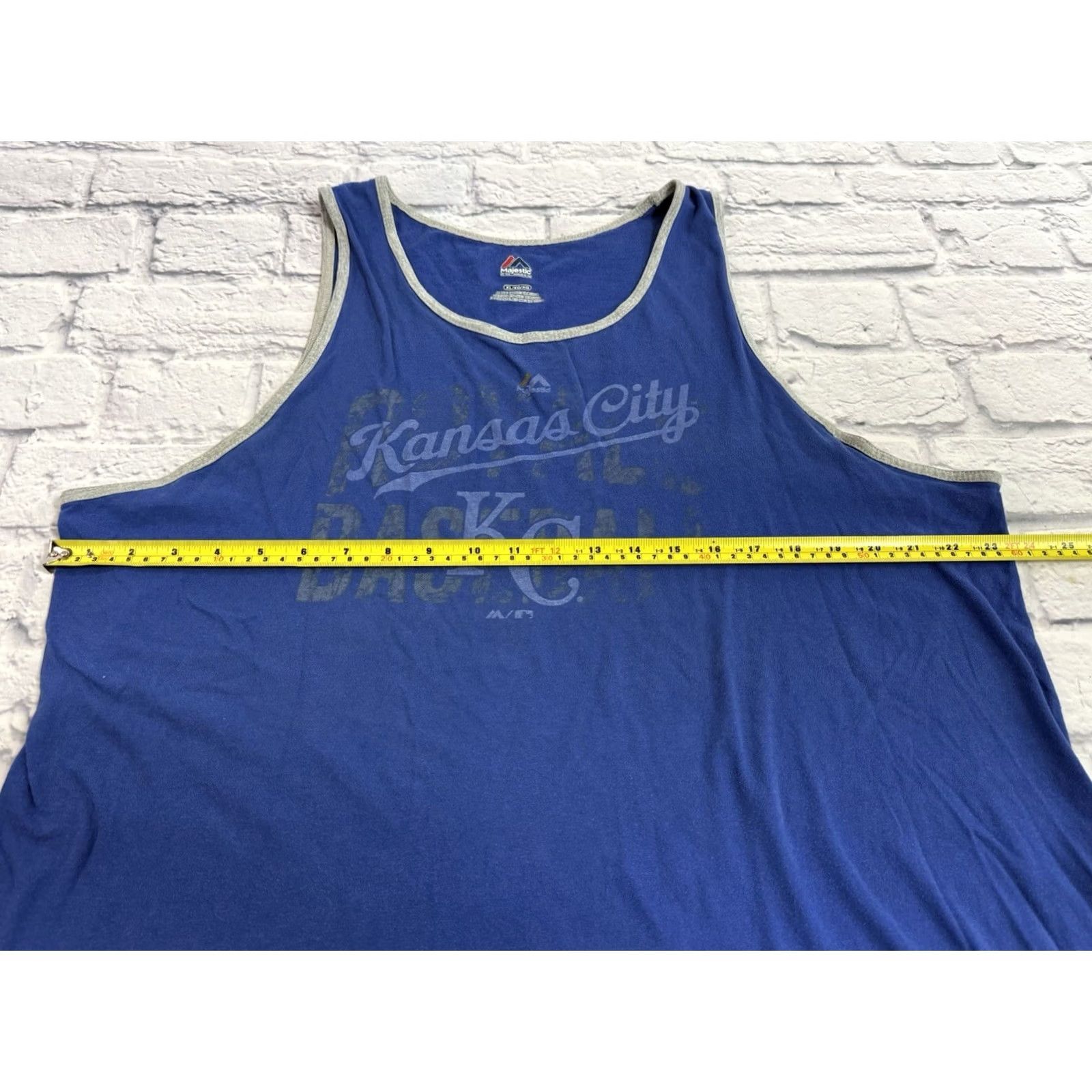 MLB Majestic Kansas City Royals Baseball MLB Blue Tank Top Mens XL EUC Shirt Size US XL / EU 56 / 4 - 4 Thumbnail