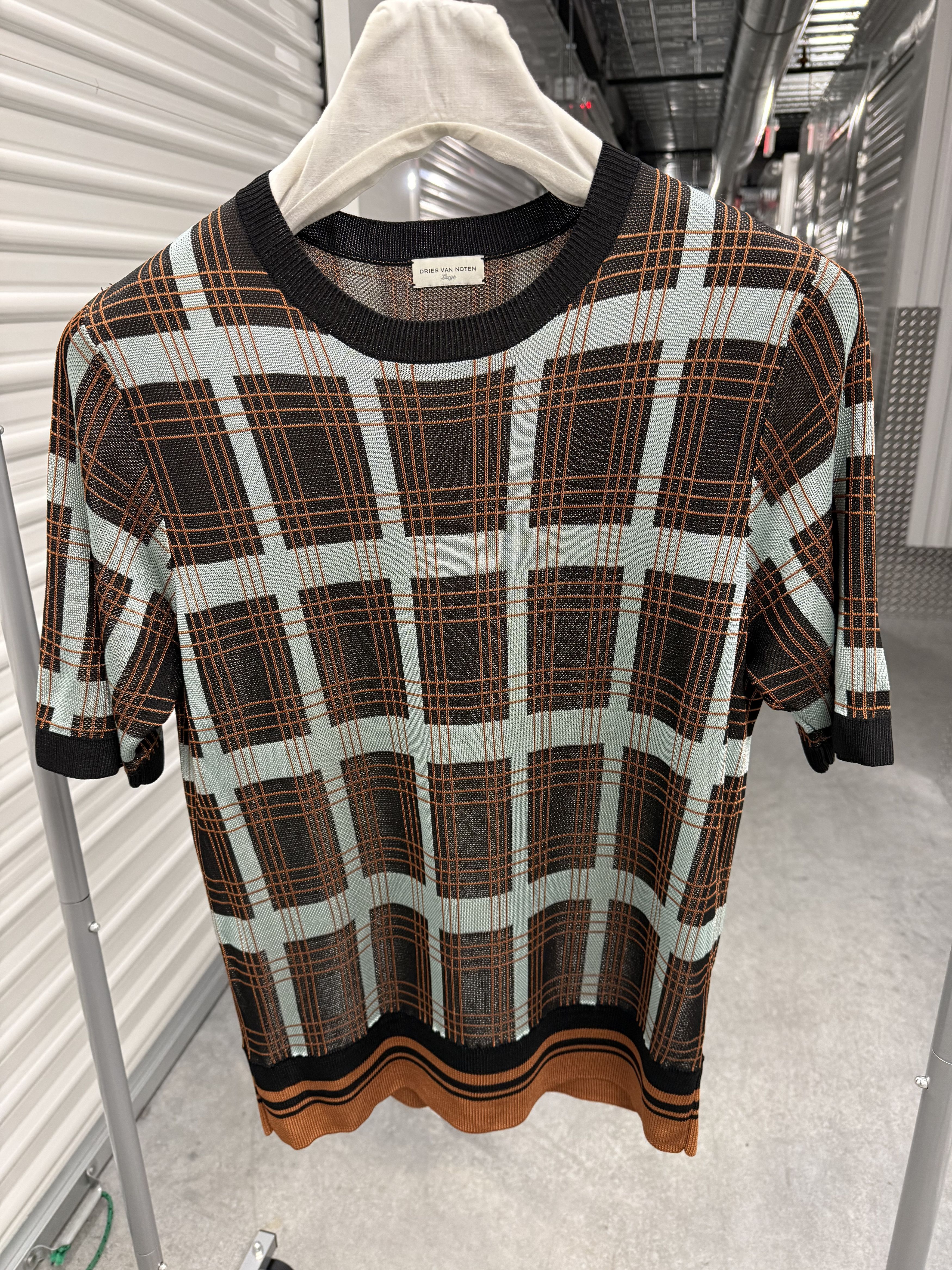 Dries Van Noten DVN Knit Plaid Tartan Short Sleeve Size US M / EU 48-50 / 2 - 4 Thumbnail