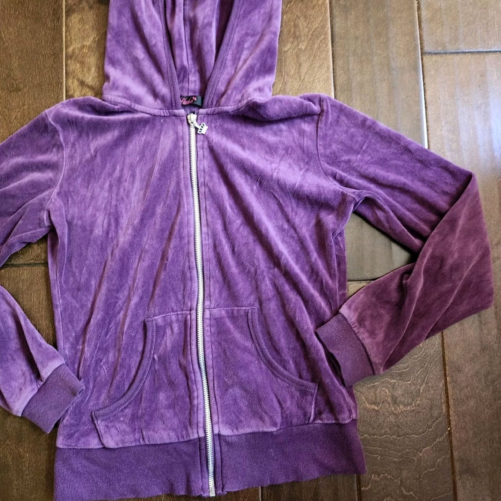 Vintage Blushes Women's Junior Purple Pockets Full Zip Hoodie - Size S, Small, Purple, Hoodies, Women, XS? Size S / US 4 / IT 40 - 2 Thumbnail