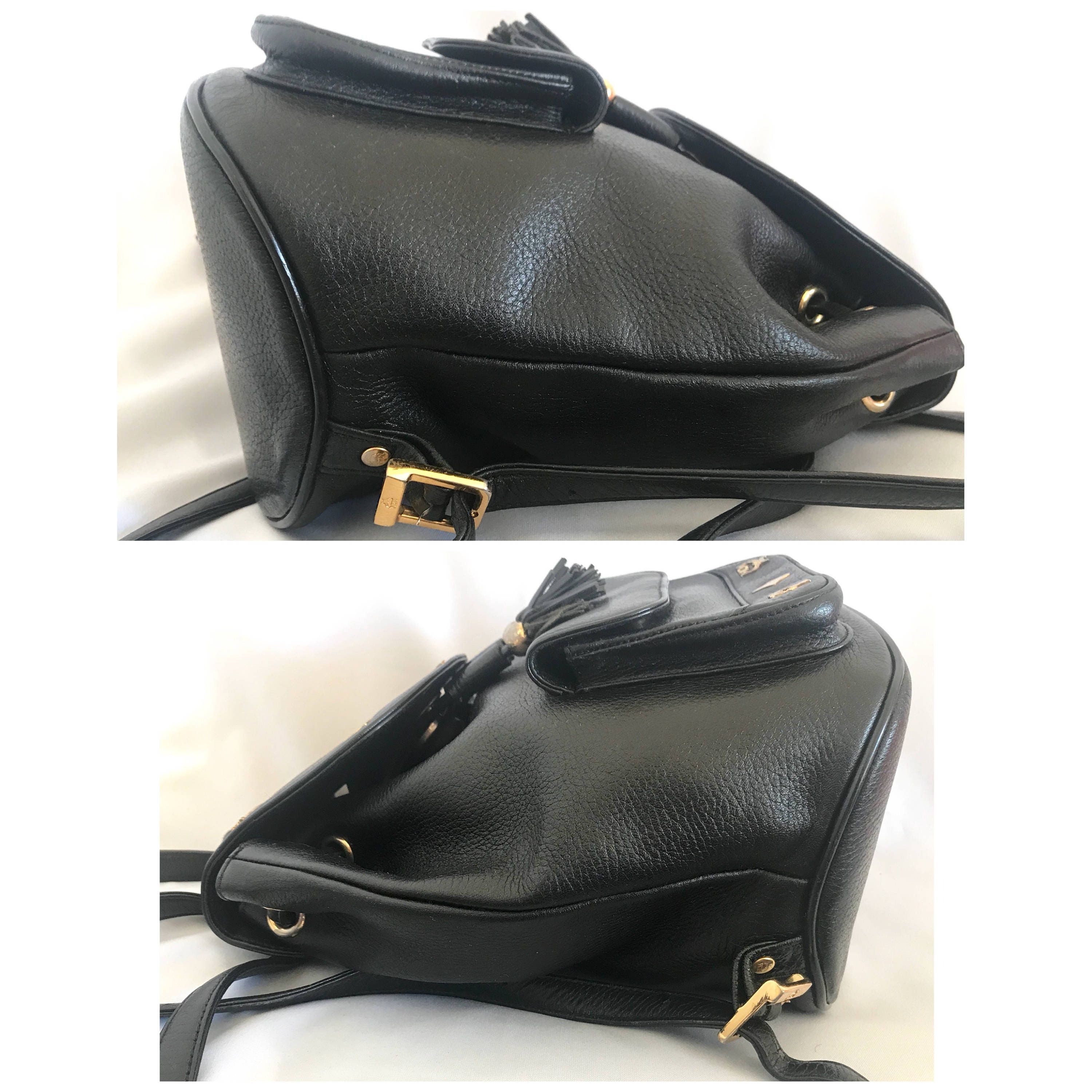 MCM Vintage MCM black backpack with golden studded logo motifs Size ONE SIZE - 6 Thumbnail
