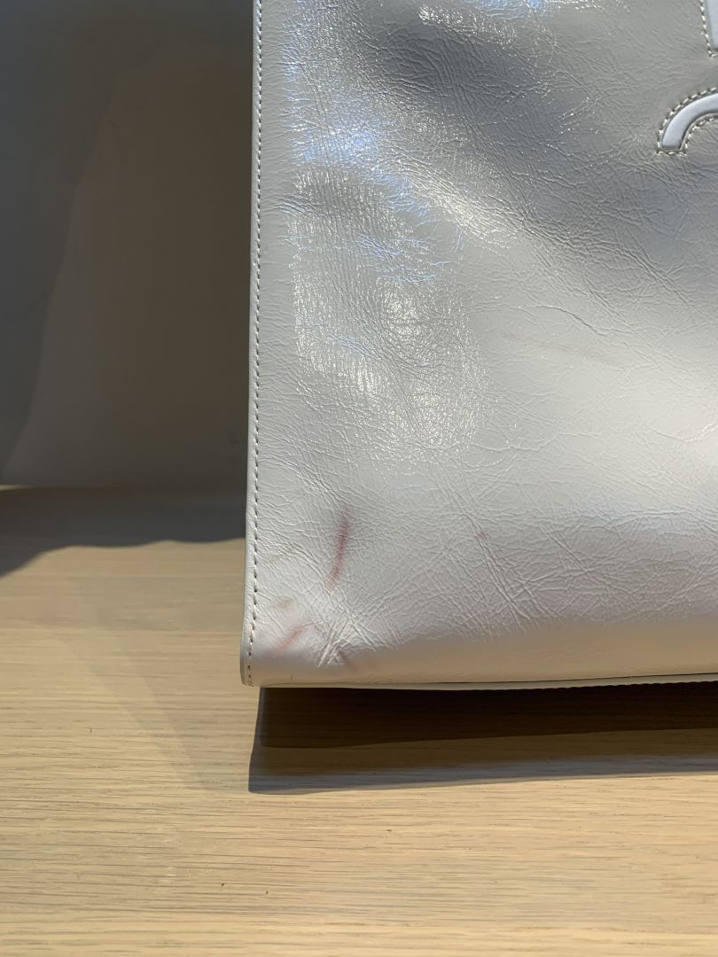 Courreges Courrèges Heritage Leather Tote Bag - Off-White/Ecru Size ONE SIZE - 3 Thumbnail