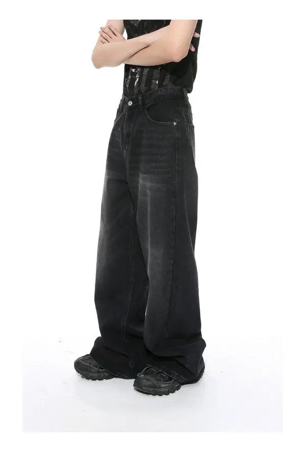 Japanese Brand Fujita x Asou Vintage high street distressed wide-leg jeans Size US 32 / EU 48 - 3 Thumbnail