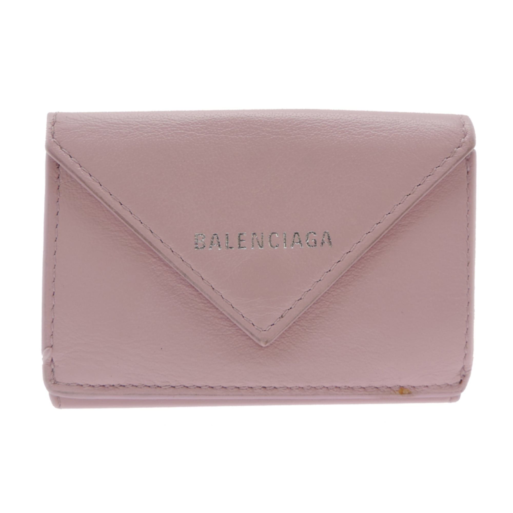 Balenciaga Balenciaga Paper Mini Wallet, Women's Tri-fold 391446, Pink Leather Size ONE SIZE - 1 Thumbnail