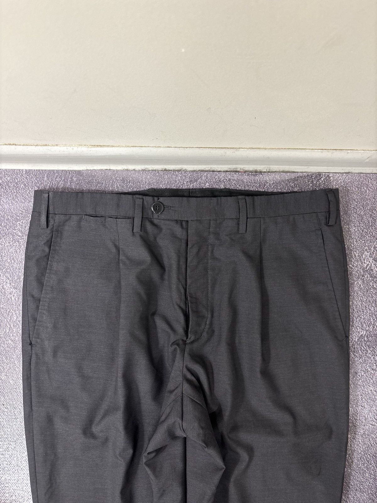 Kiton Kiton Napoli Vintage Dark Gray Flat Front Wool Dress Pants Size US 38 / EU 54 - 5 Thumbnail