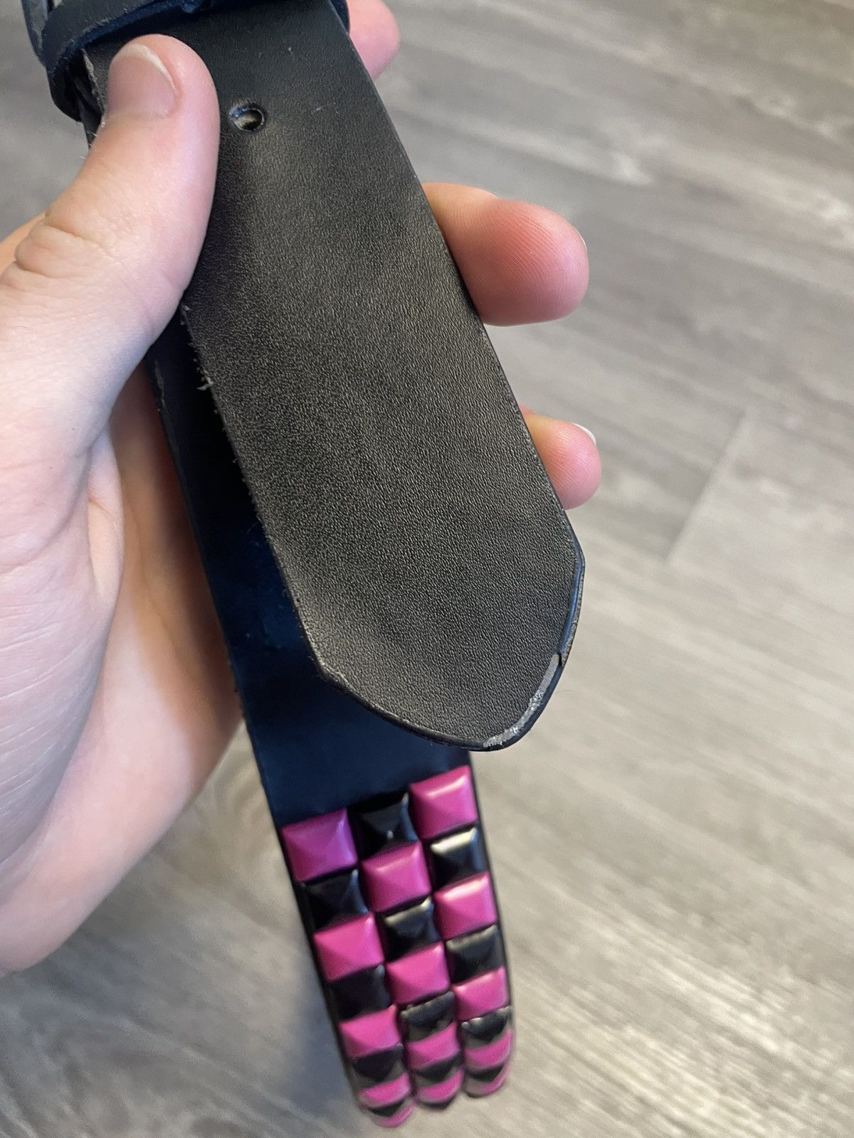 Other Vintage Pyramid Studded Belt Black/Pink Y2K Size ONE SIZE - 4 Thumbnail